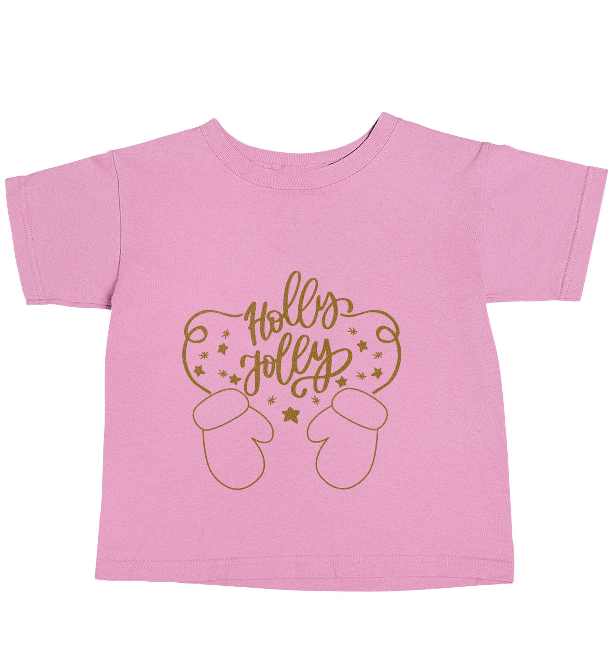 Holly jolly light pink baby toddler Tshirt 2 Years