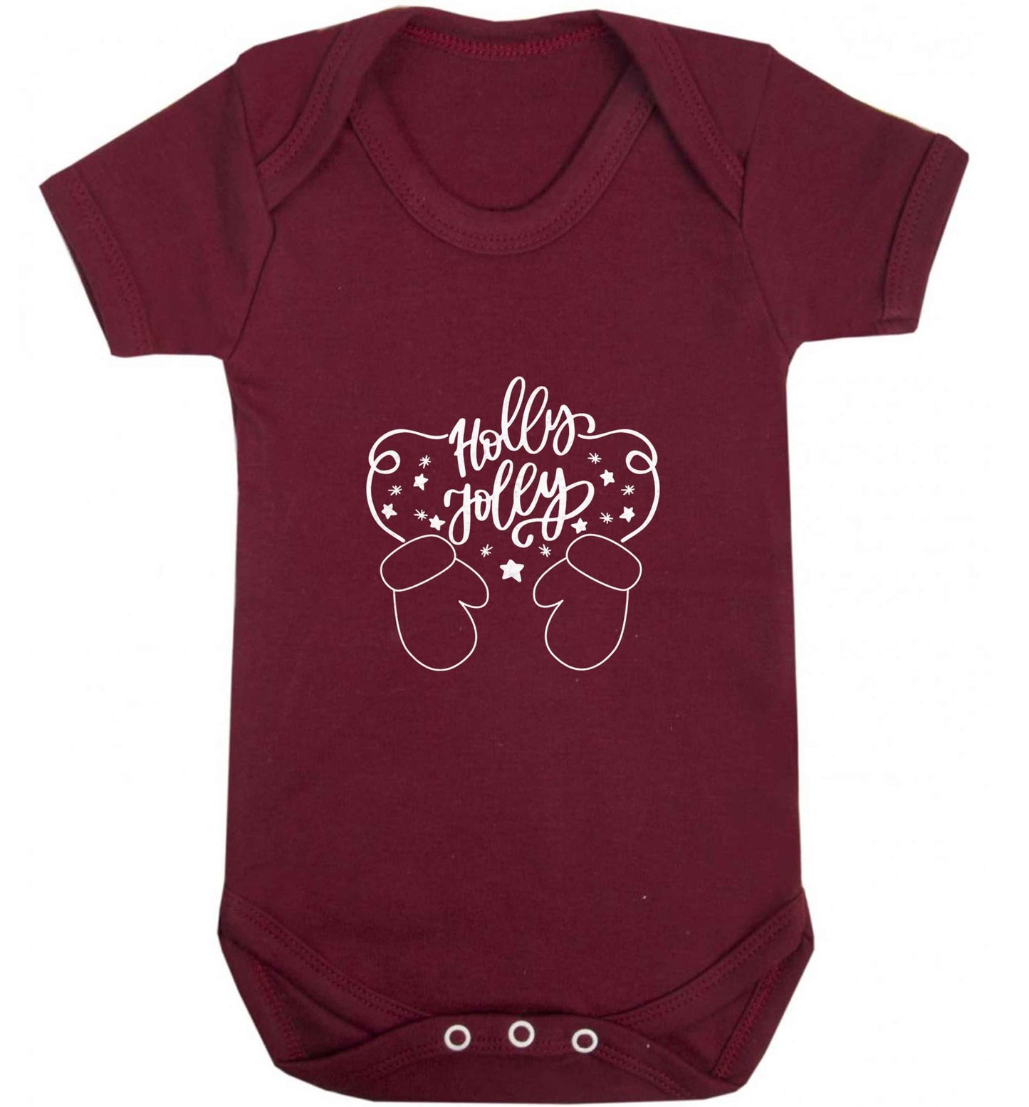 Holly jolly baby vest maroon 18-24 months