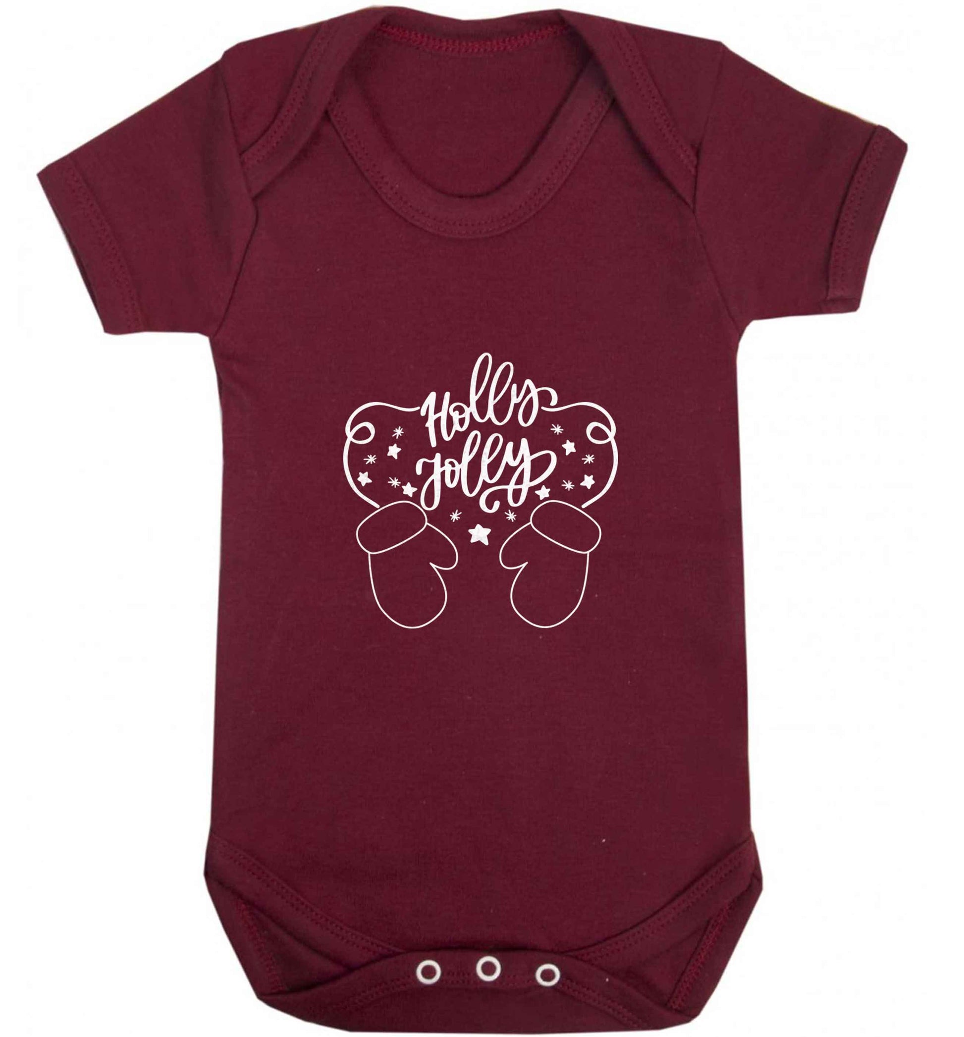 Holly jolly baby vest maroon 18-24 months