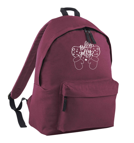 Holly jolly maroon children's backpack