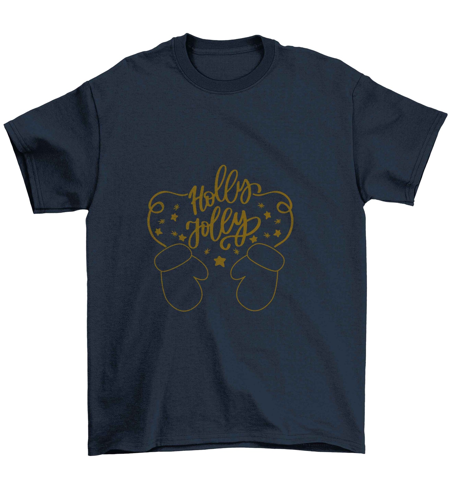 Holly jolly Children's navy Tshirt 12-13 Years
