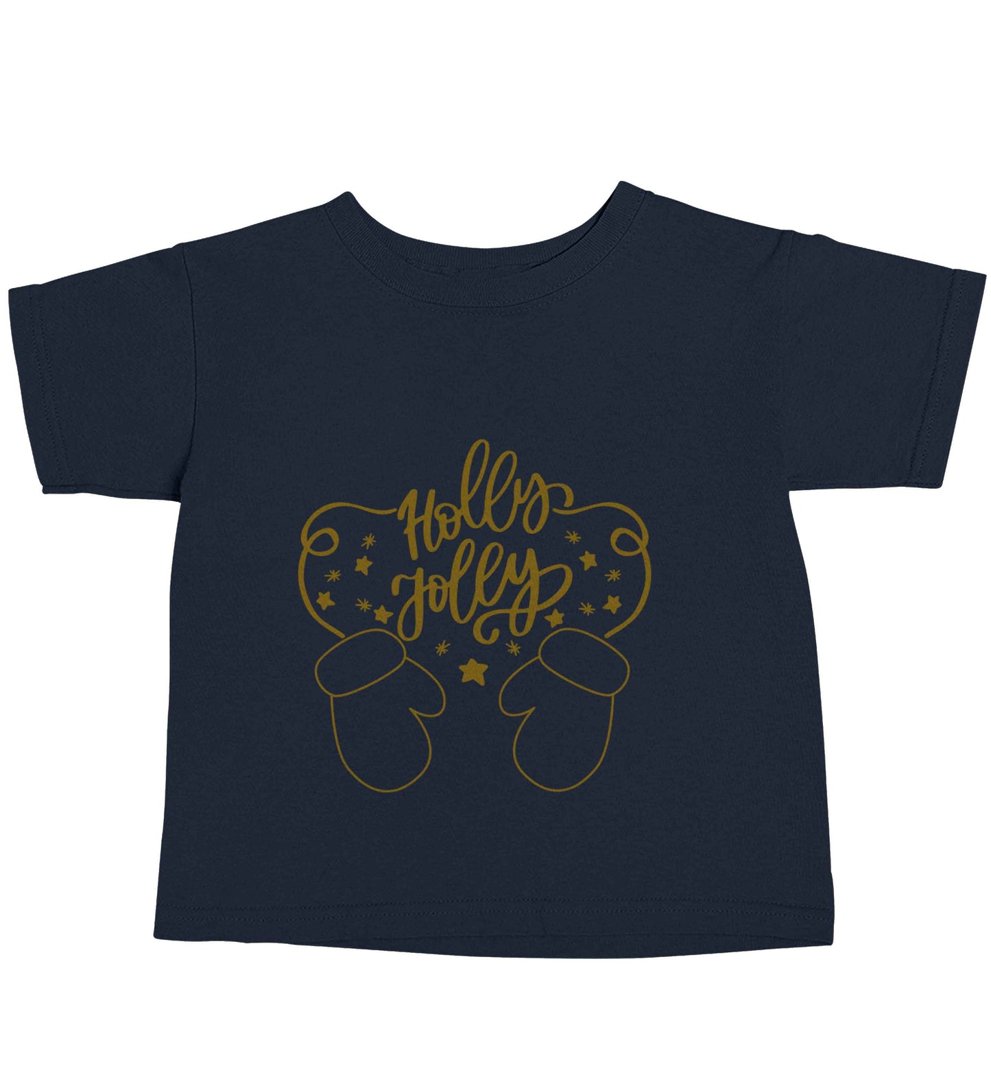 Holly jolly navy baby toddler Tshirt 2 Years