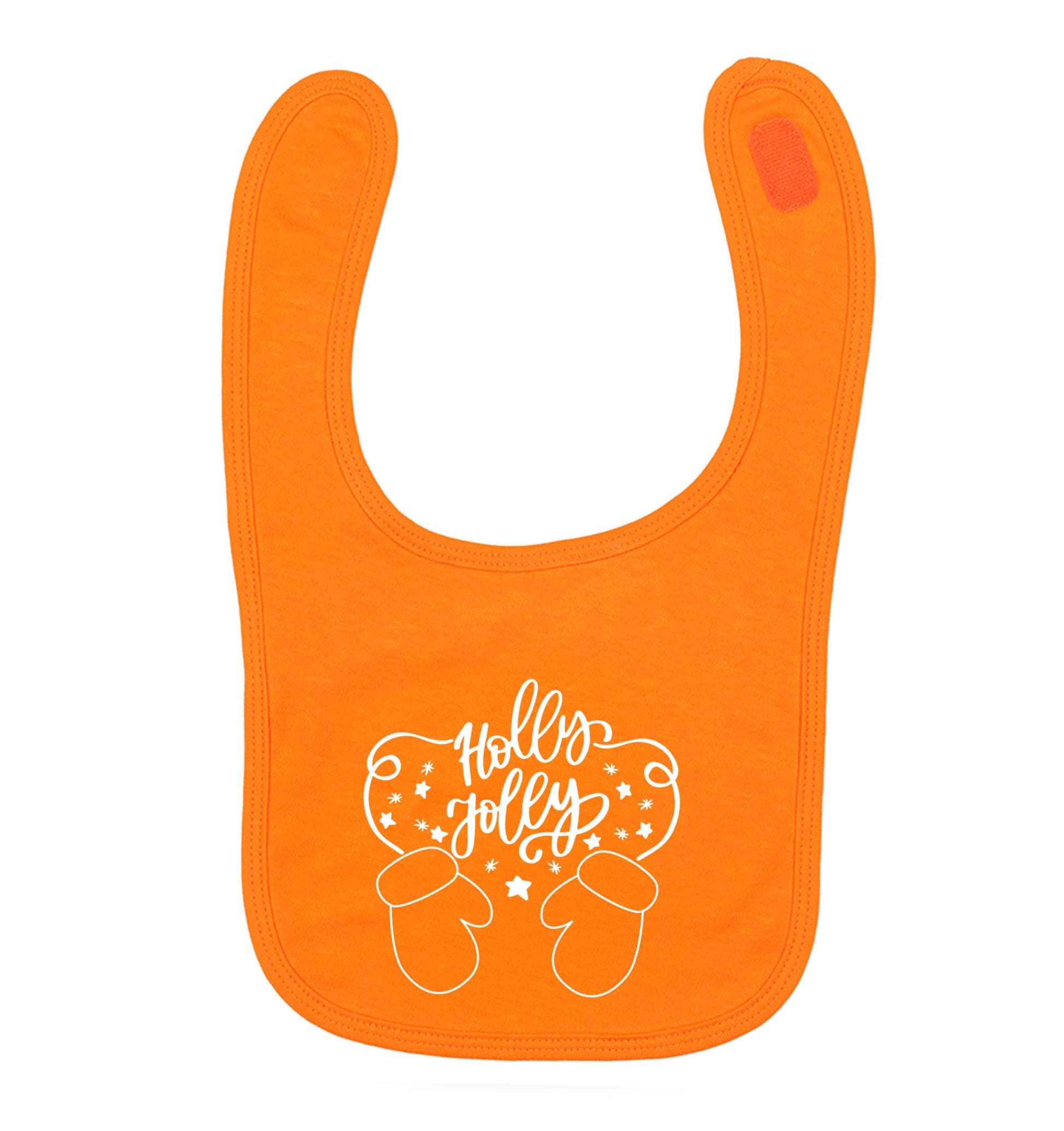 Holly jolly orange baby bib