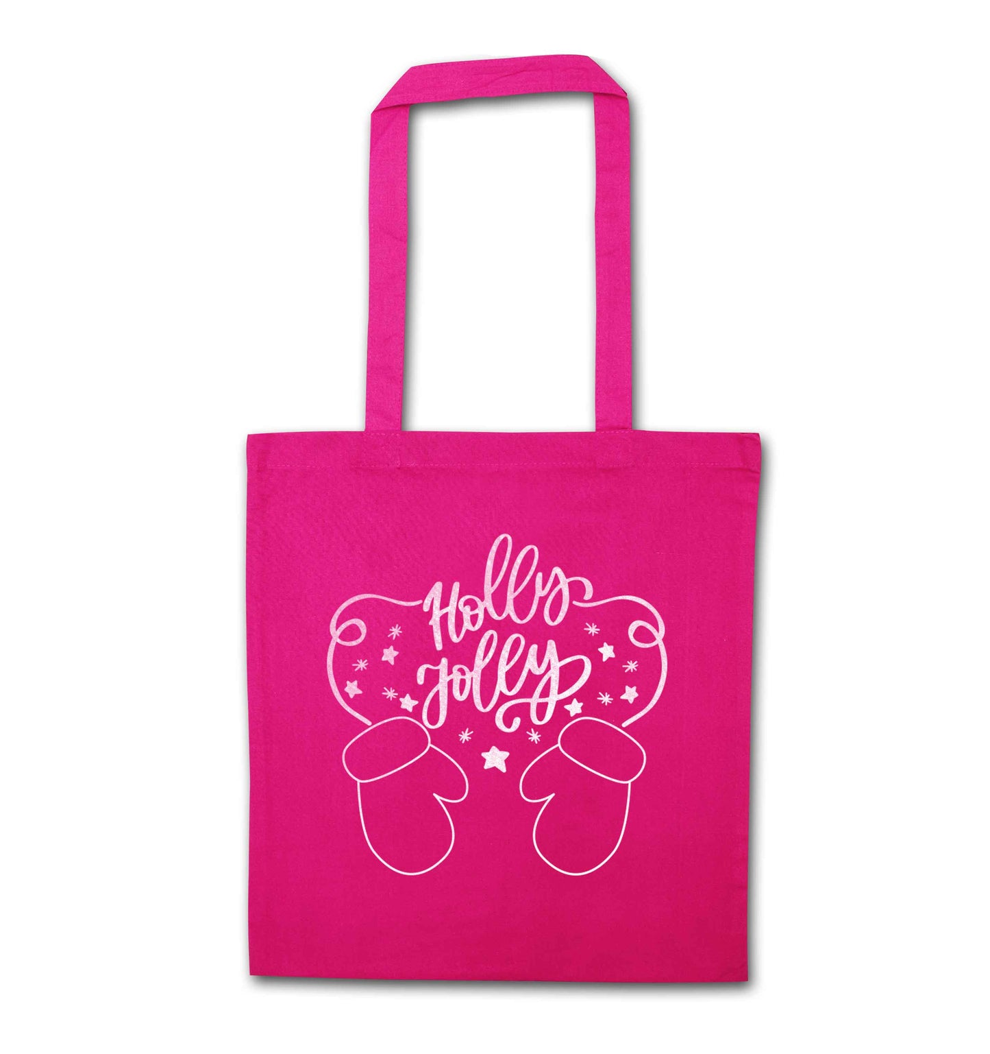 Holly jolly pink tote bag