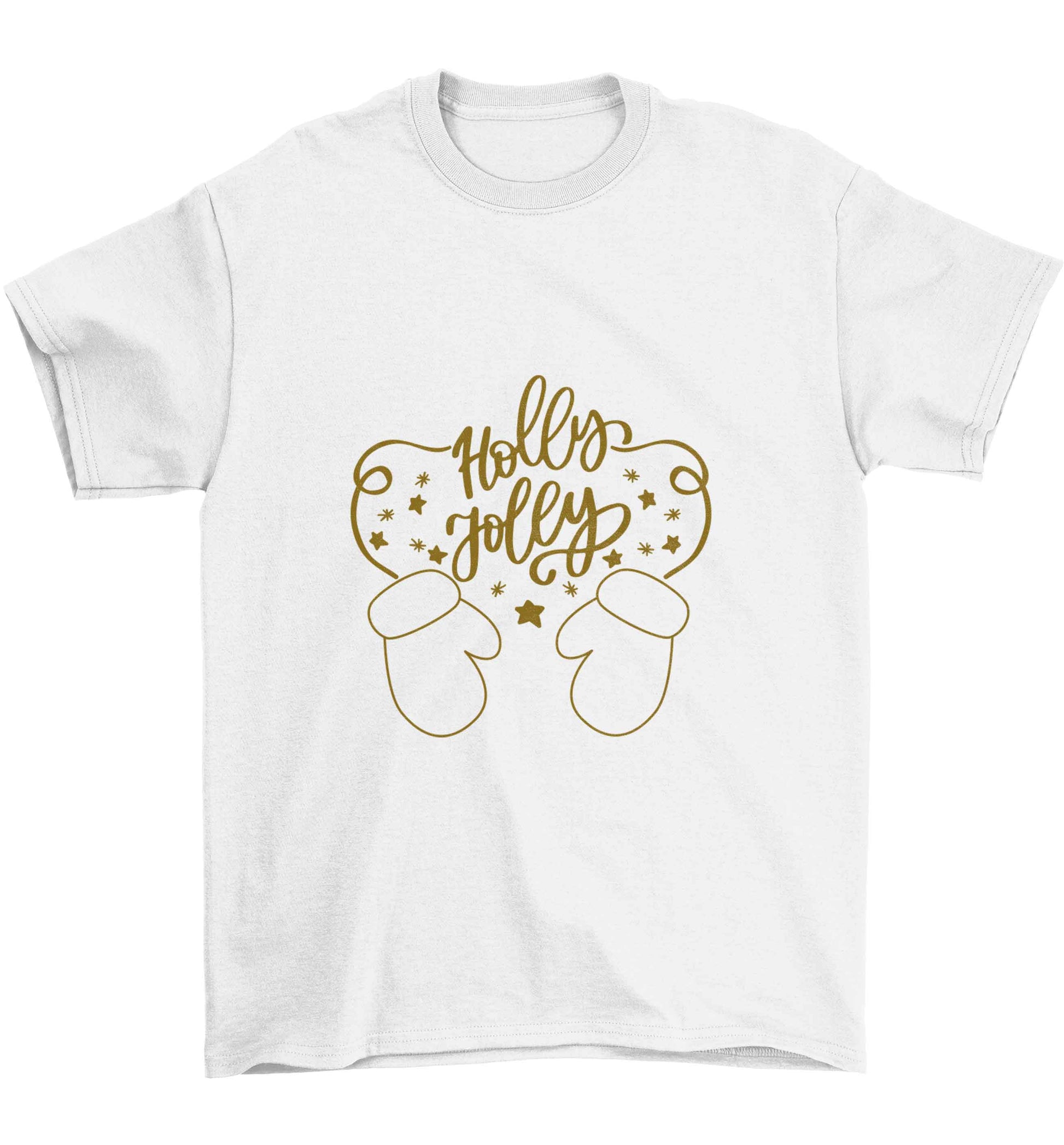 Holly jolly Children's white Tshirt 12-13 Years