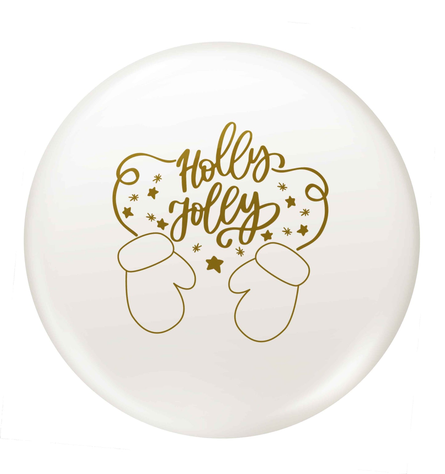 Holly jolly small 25mm Pin badge