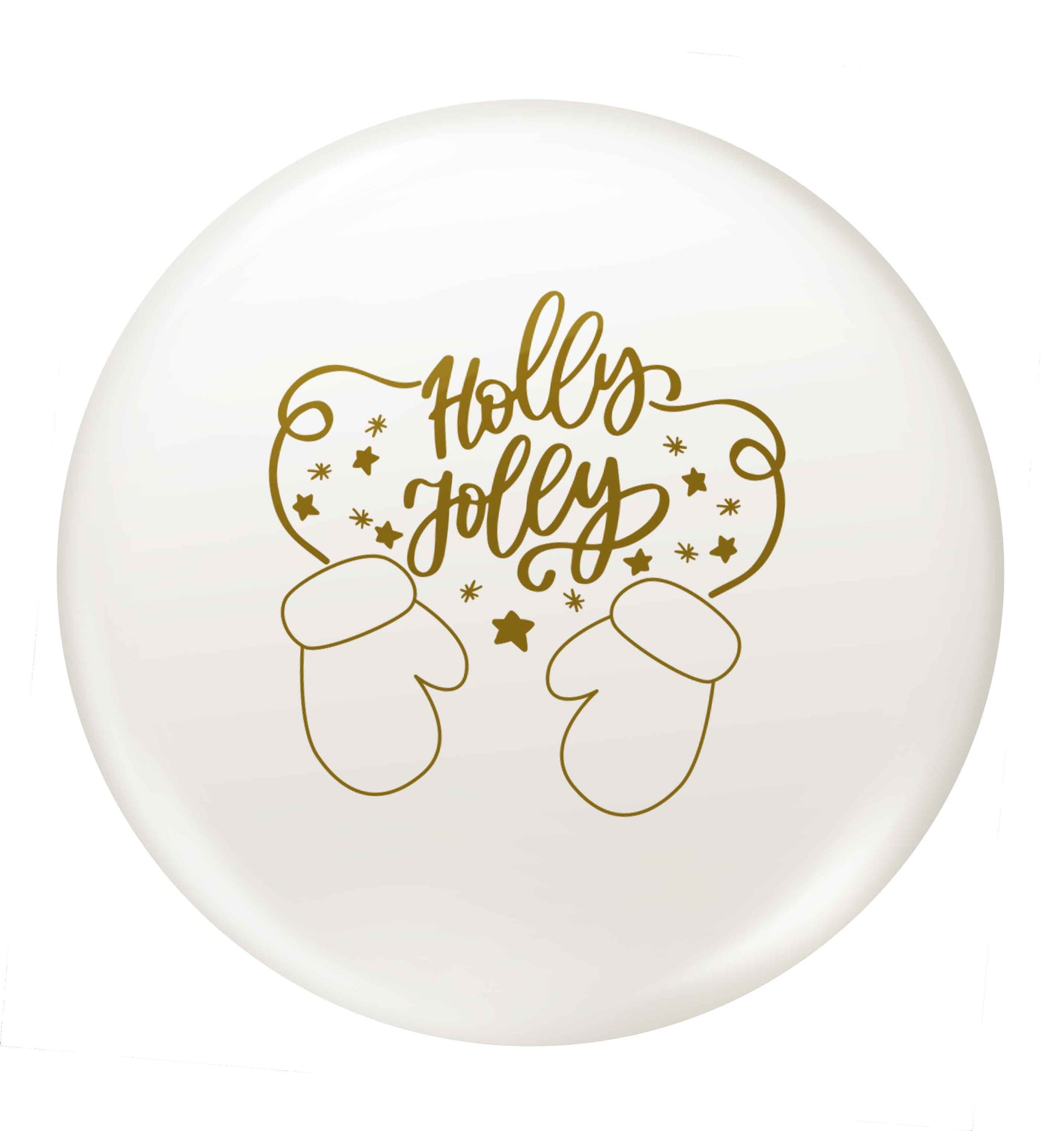 Holly jolly small 25mm Pin badge