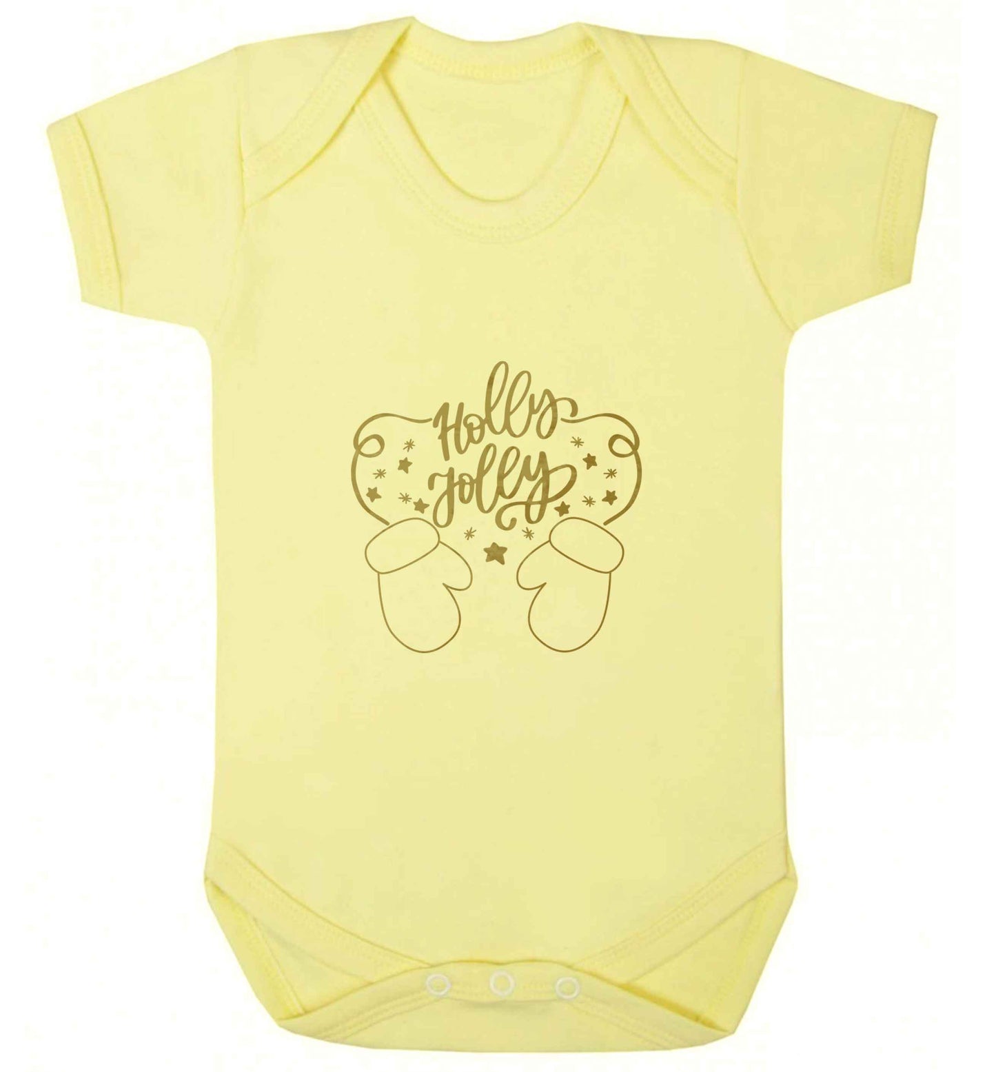Holly jolly baby vest pale yellow 18-24 months