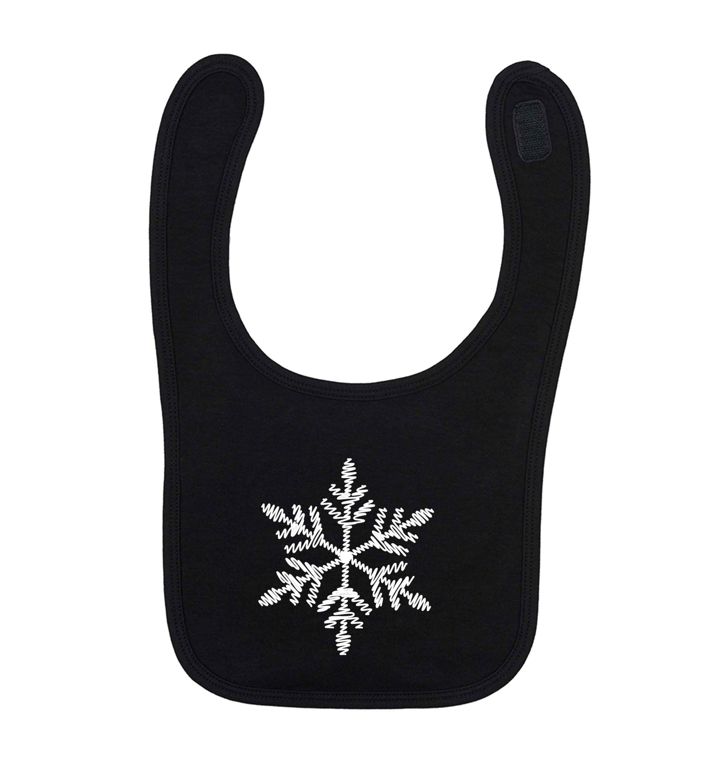 Snowflake black baby bib
