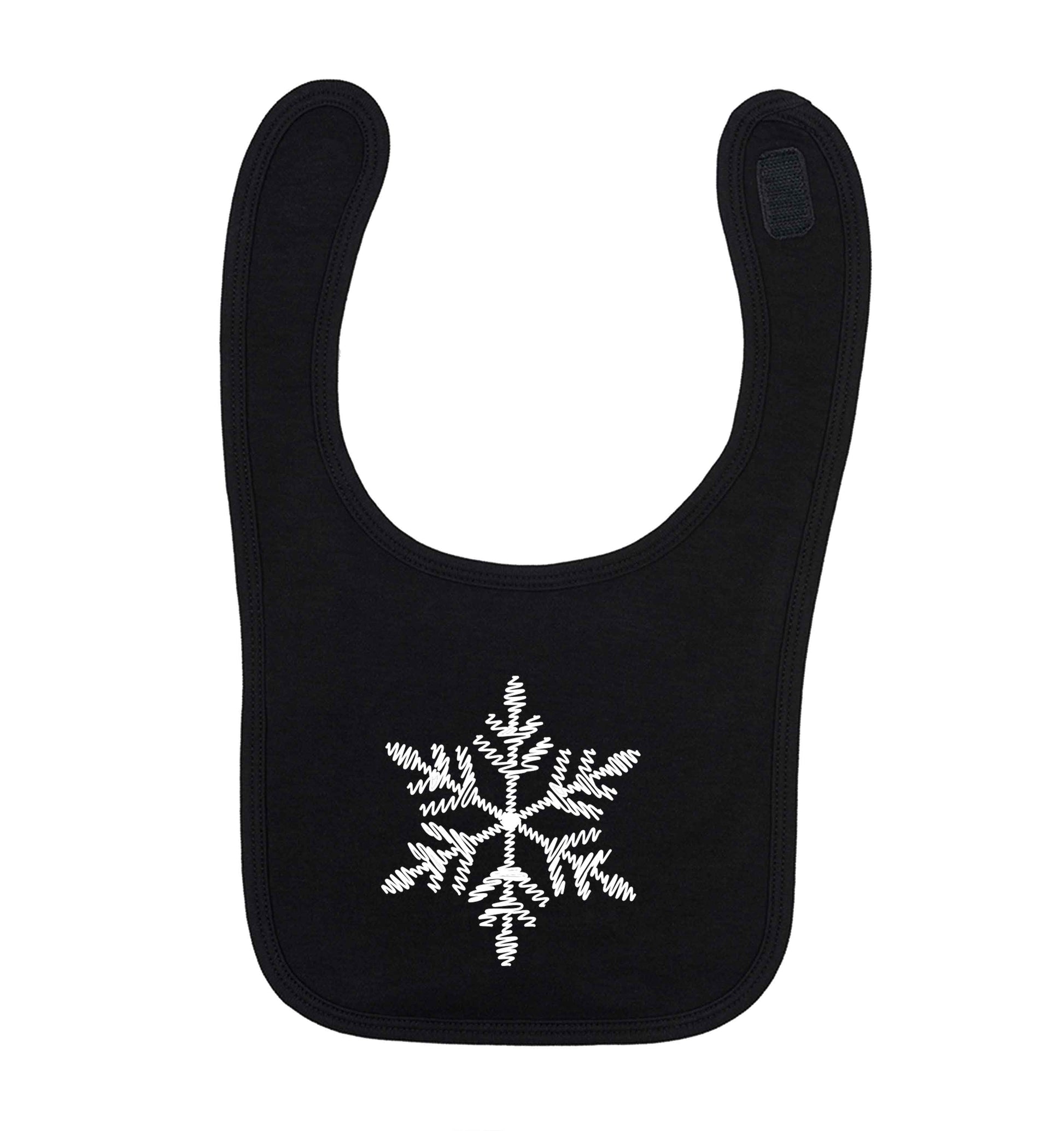 Snowflake black baby bib