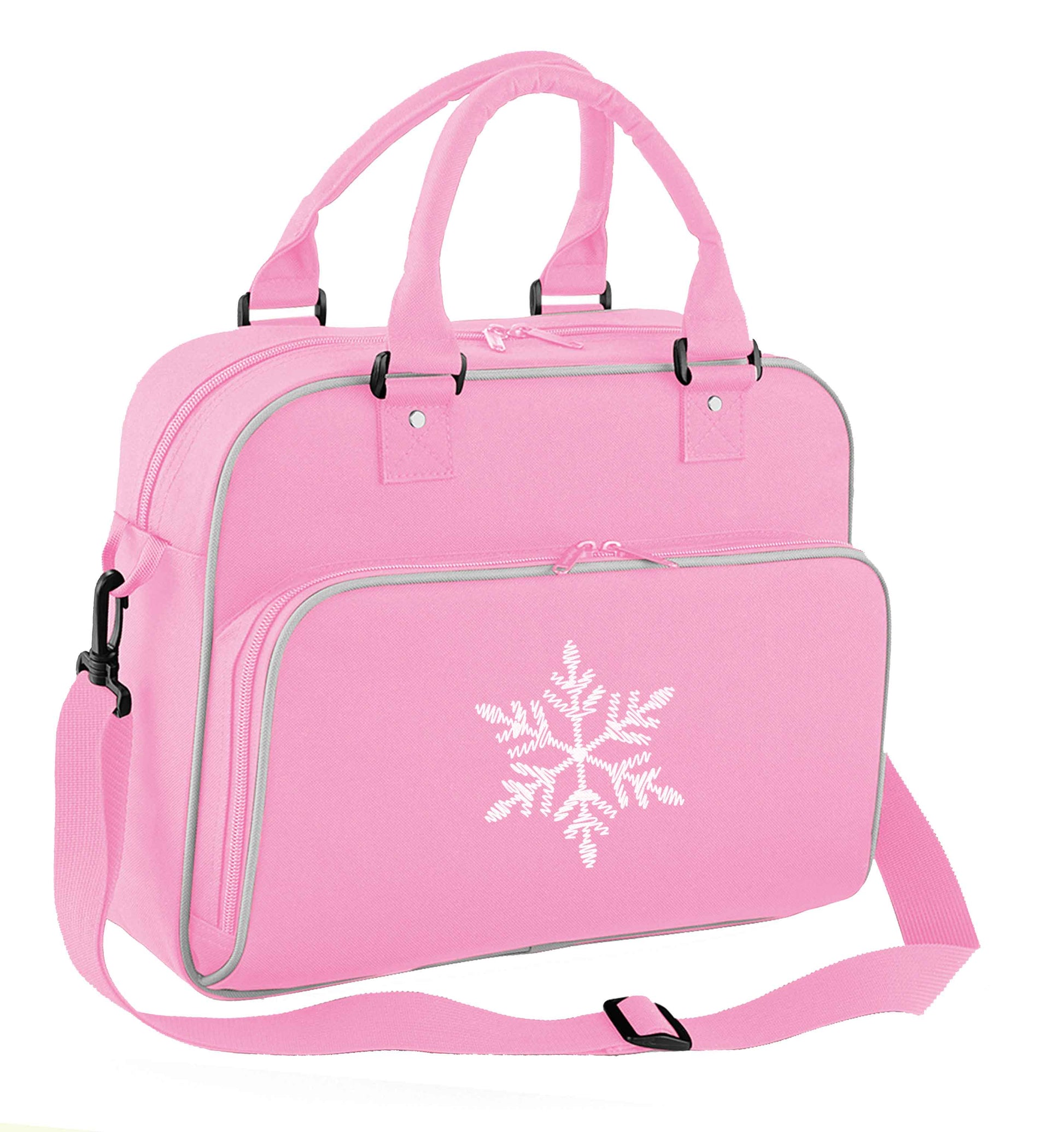 Snowflake children's dance bag baby pink