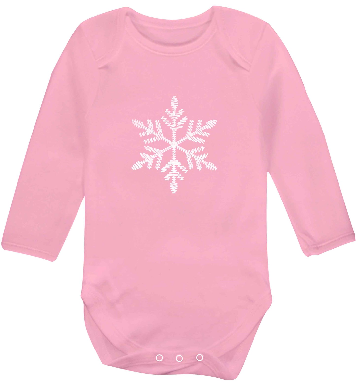 Snowflake baby vest long sleeved pale pink 6-12 months