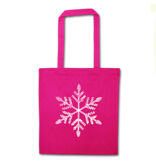 Snowflake pink tote bag