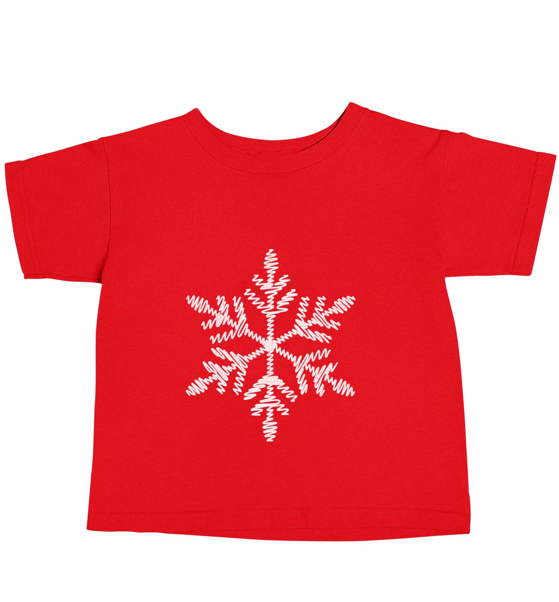 Snowflake red baby toddler Tshirt 2 Years
