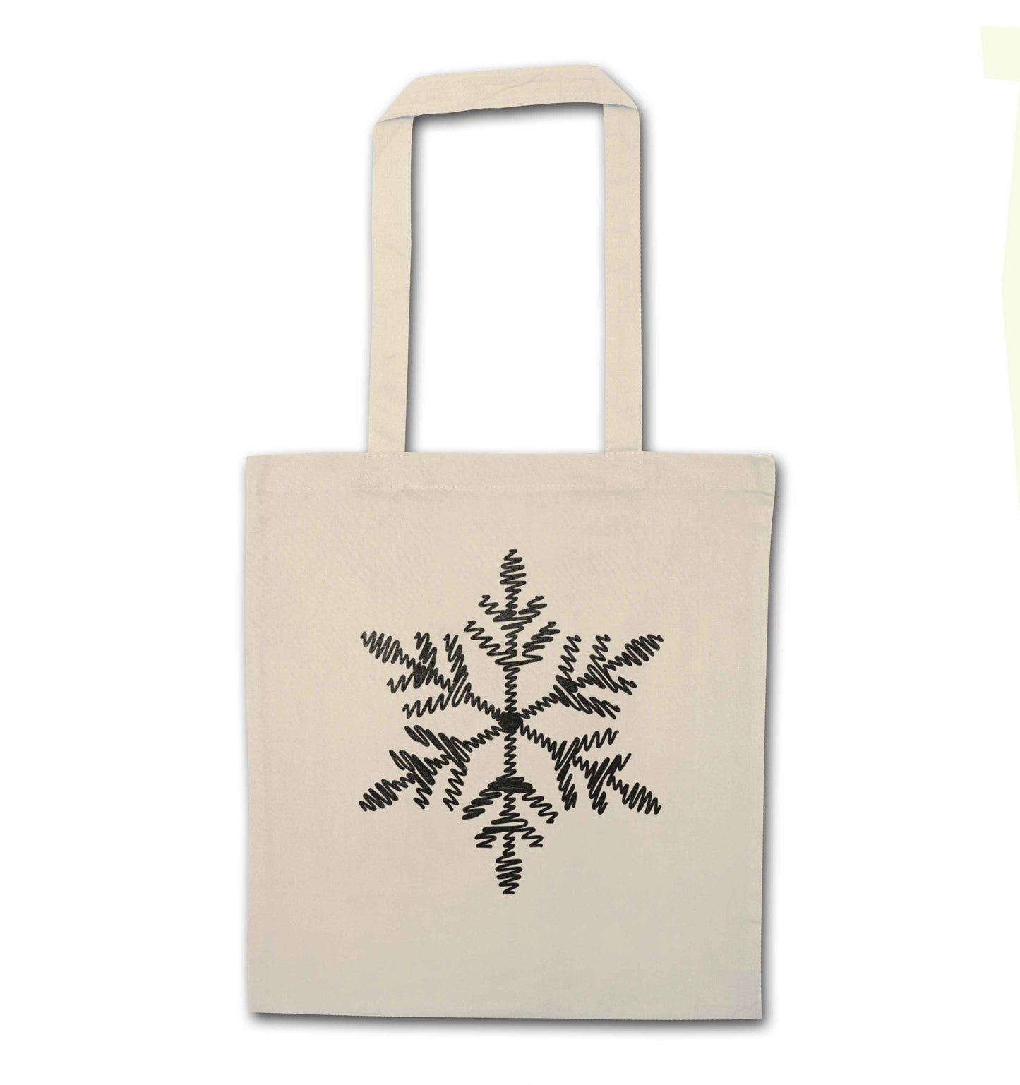 Snowflake natural tote bag