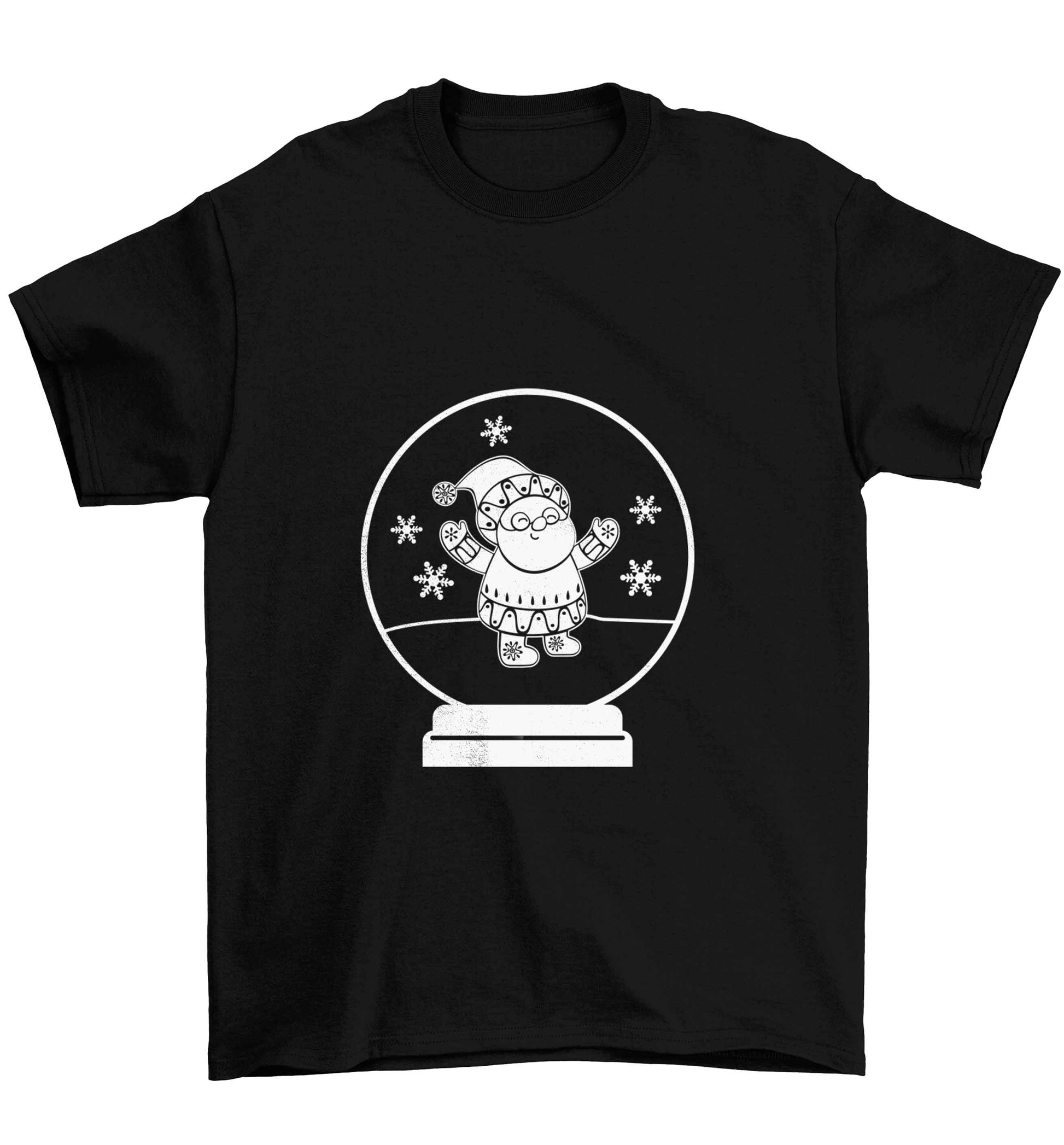 Santa snowglobe Children's black Tshirt 12-13 Years
