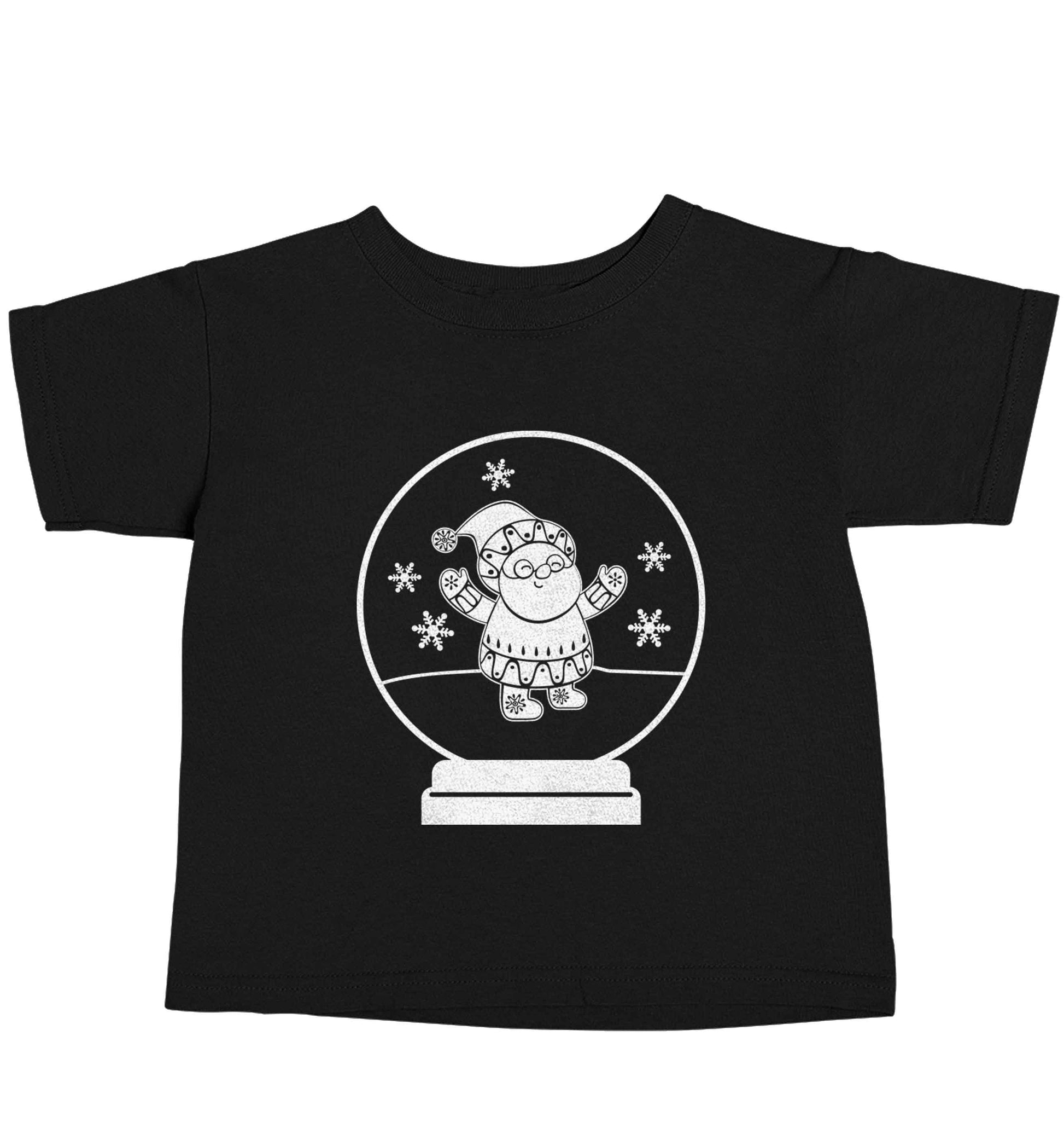 Santa snowglobe Black baby toddler Tshirt 2 years