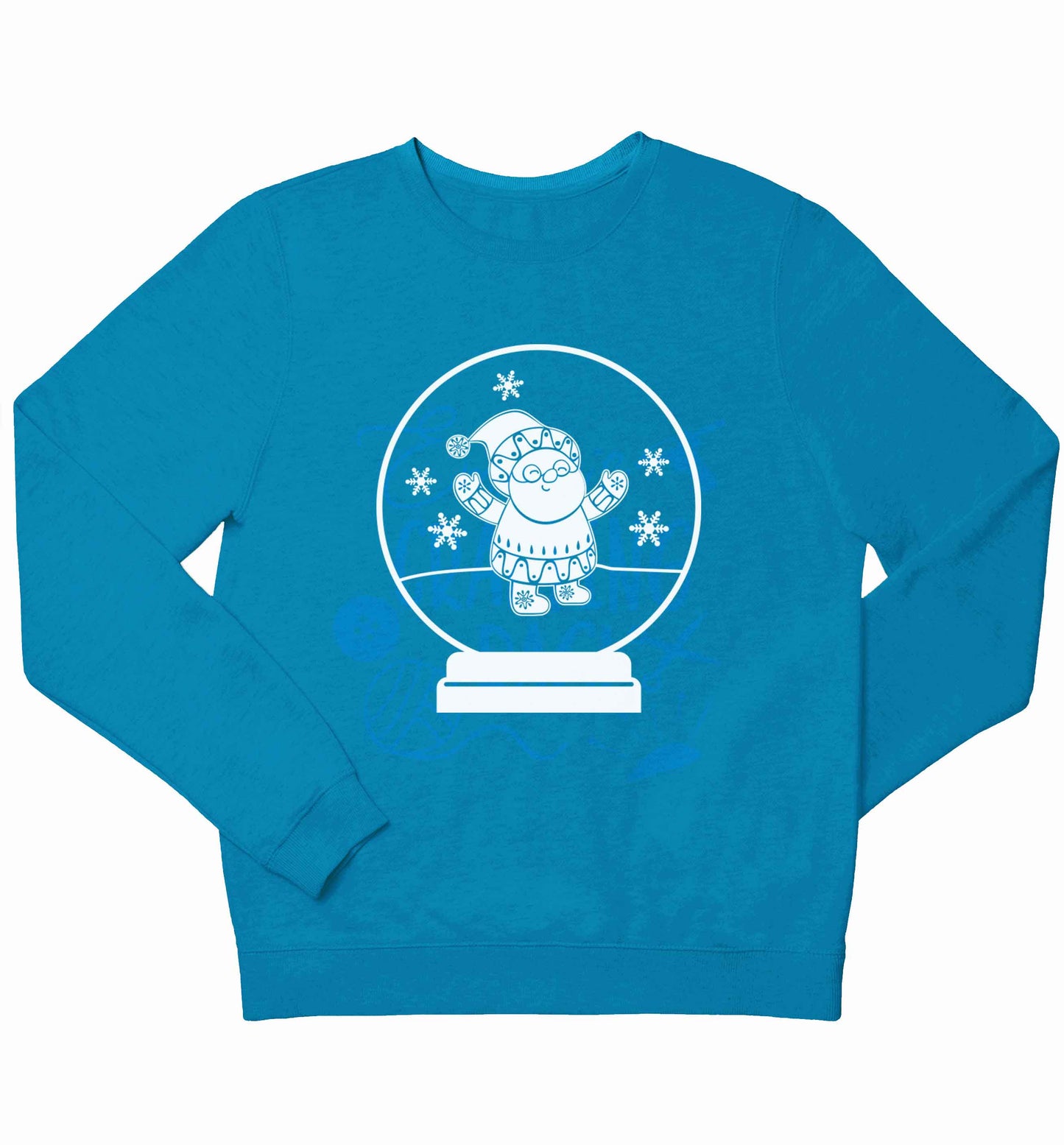 Santa snowglobe children's blue sweater 12-13 Years