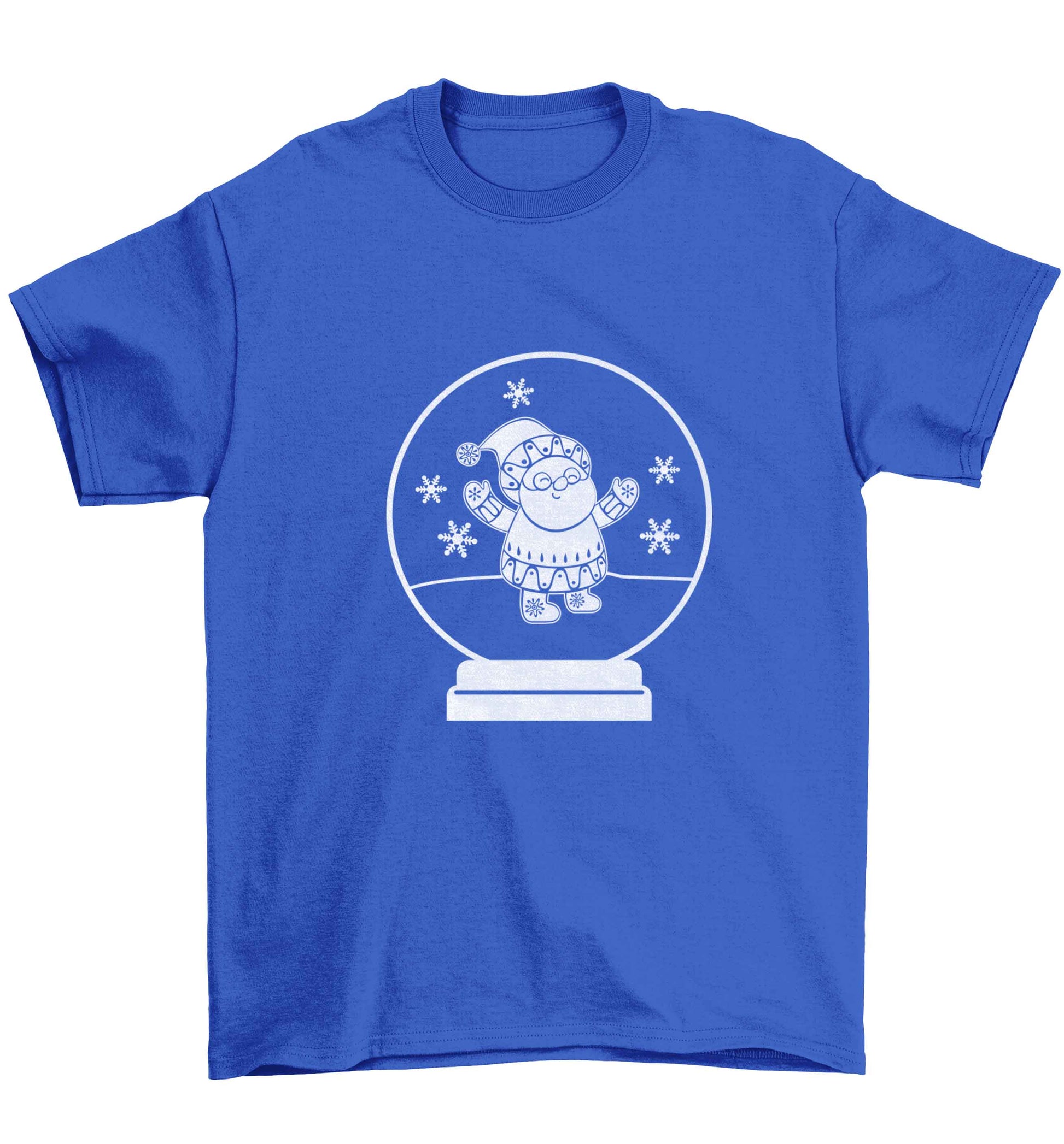 Santa snowglobe Children's blue Tshirt 12-13 Years