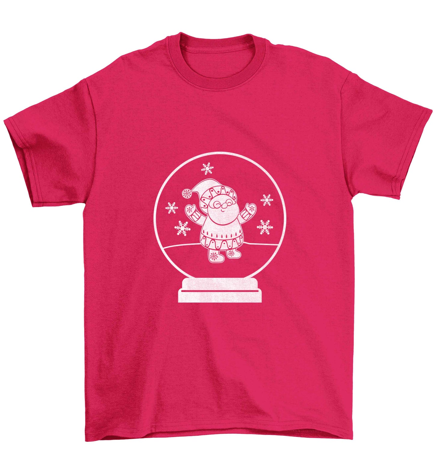 Santa snowglobe Children's pink Tshirt 12-13 Years