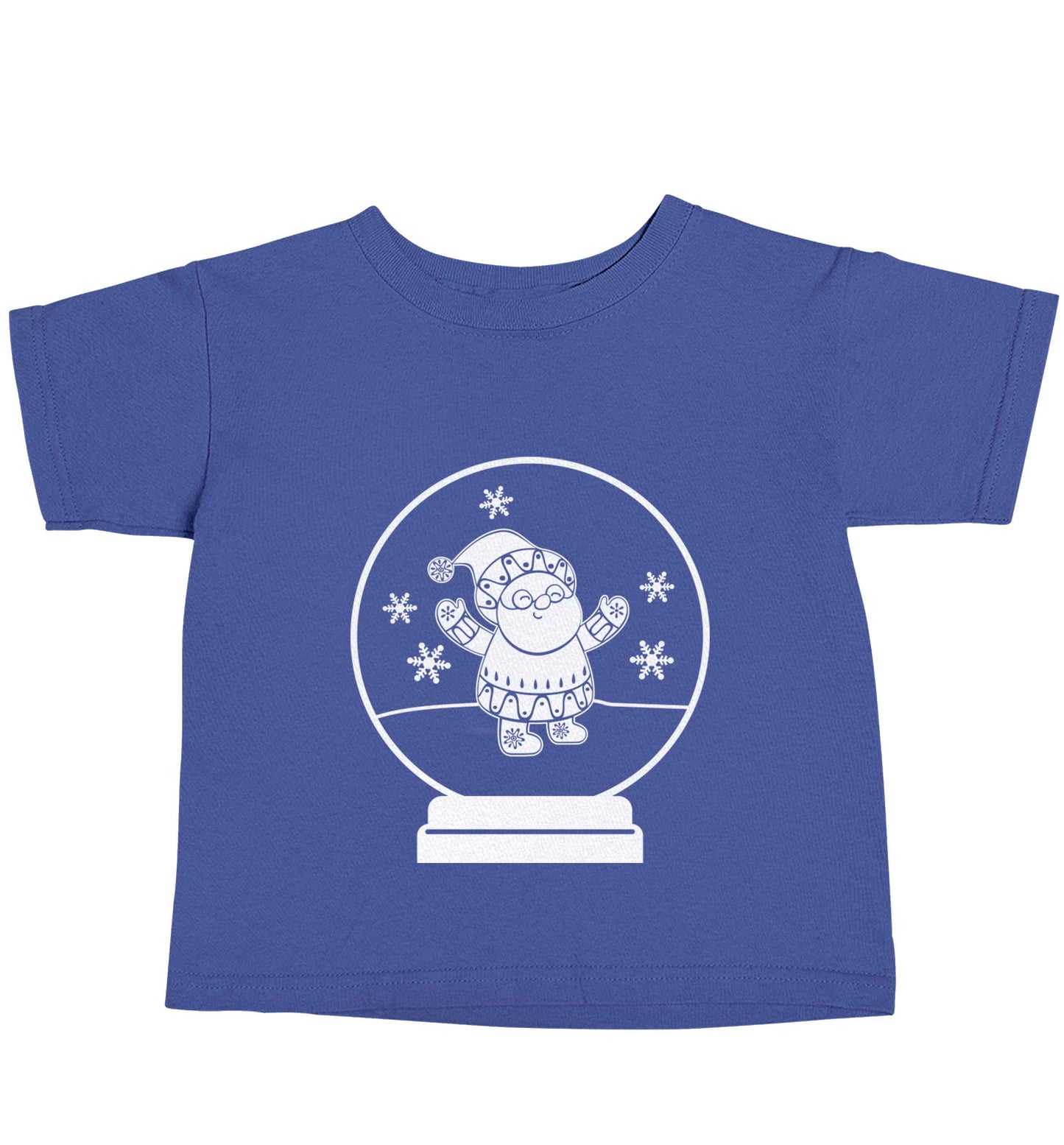 Santa snowglobe blue baby toddler Tshirt 2 Years