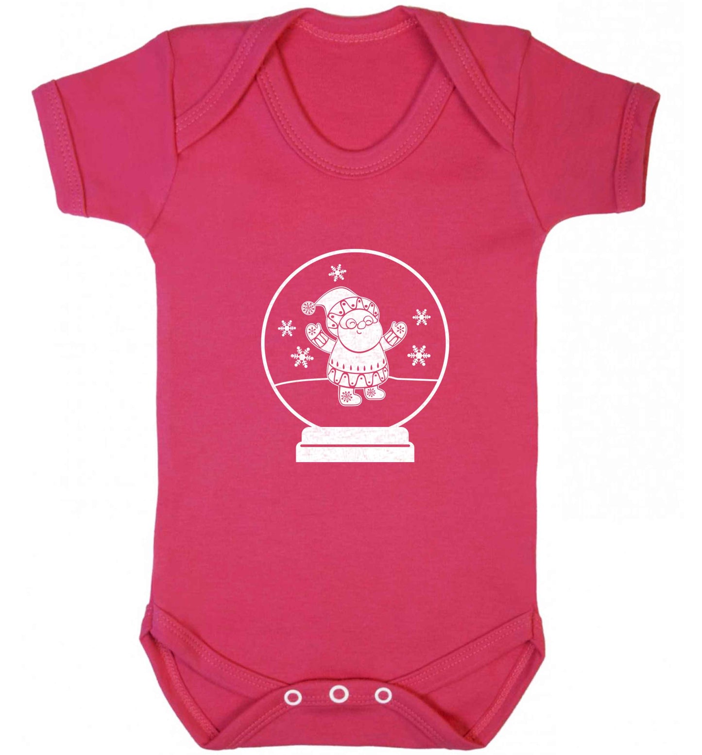 Santa snowglobe baby vest dark pink 18-24 months