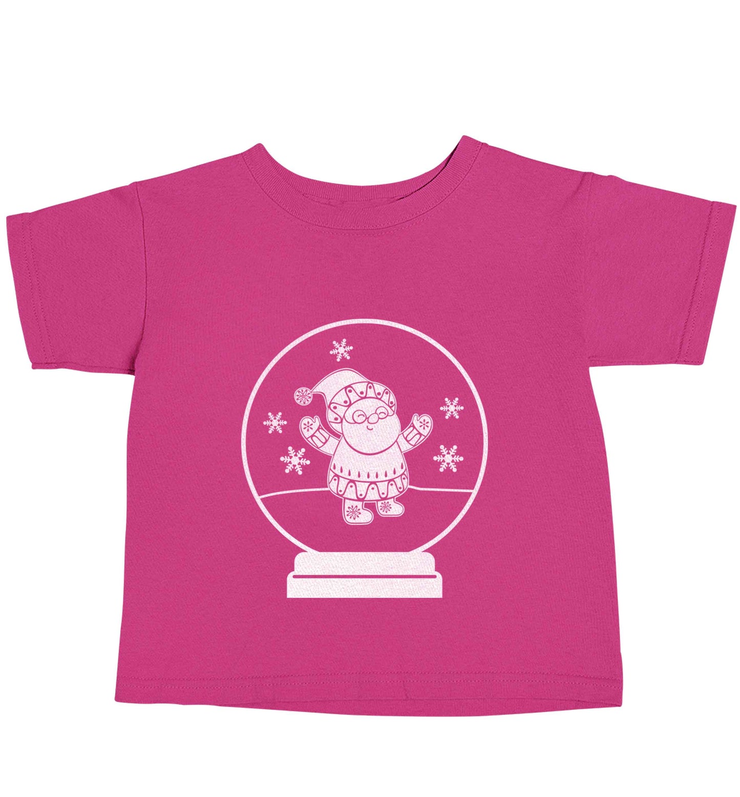 Santa snowglobe pink baby toddler Tshirt 2 Years