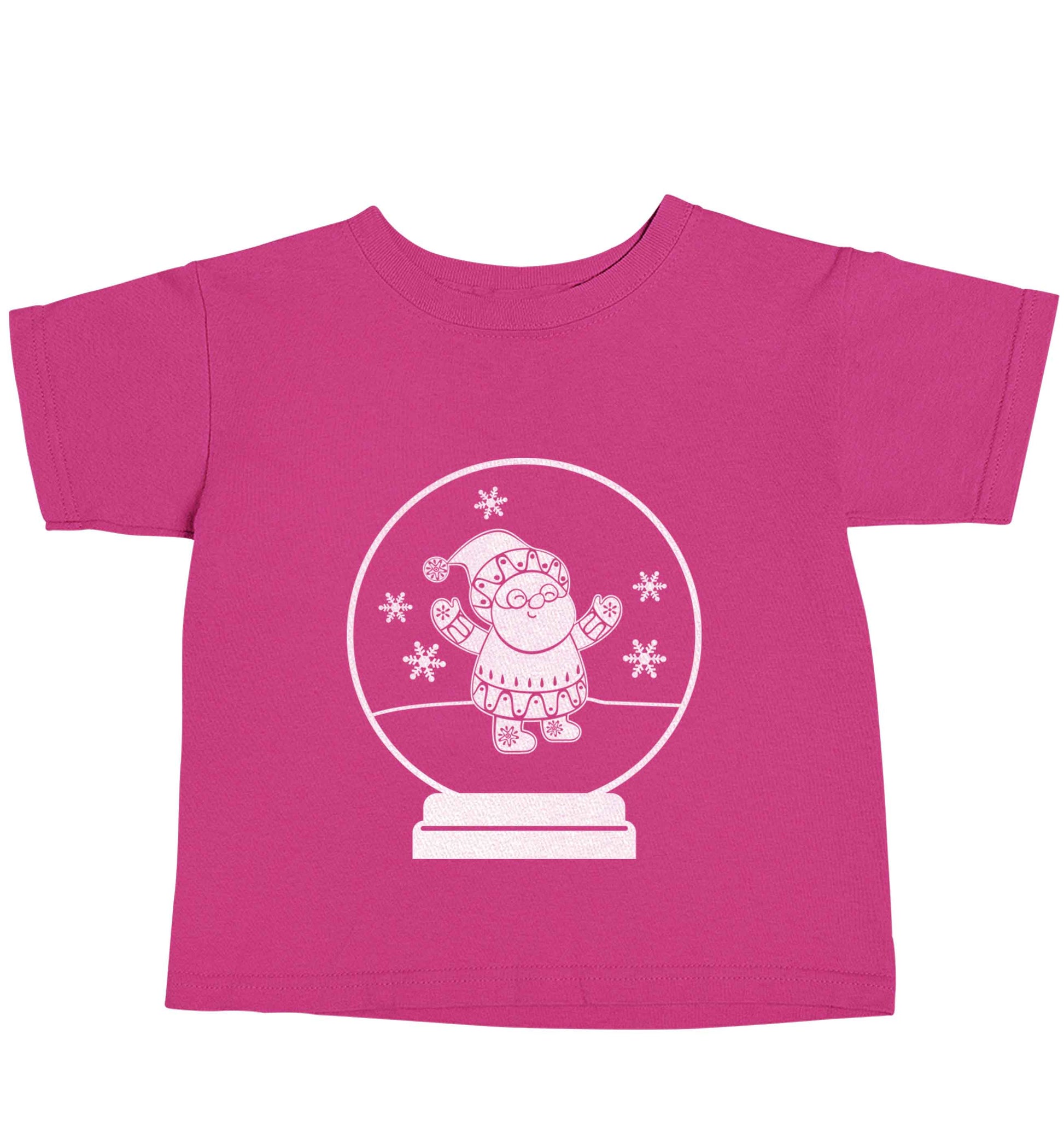 Santa snowglobe pink baby toddler Tshirt 2 Years