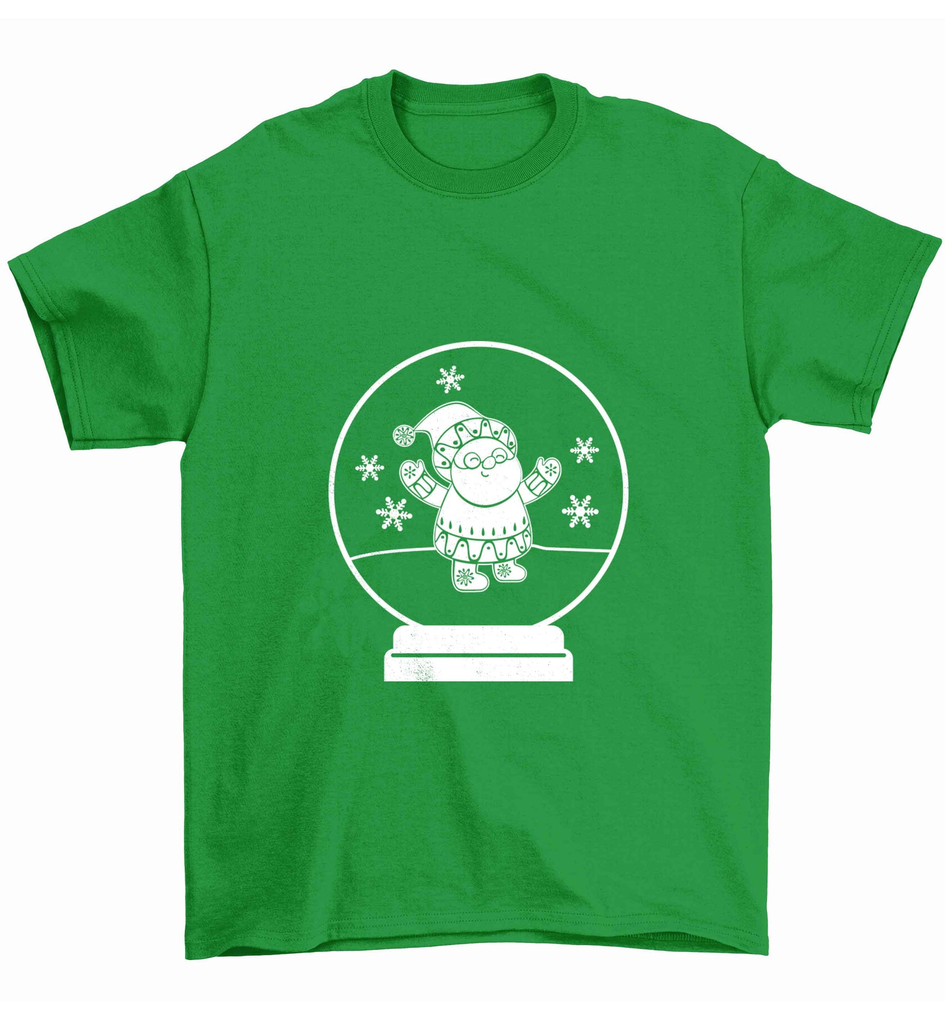Santa snowglobe Children's green Tshirt 12-13 Years