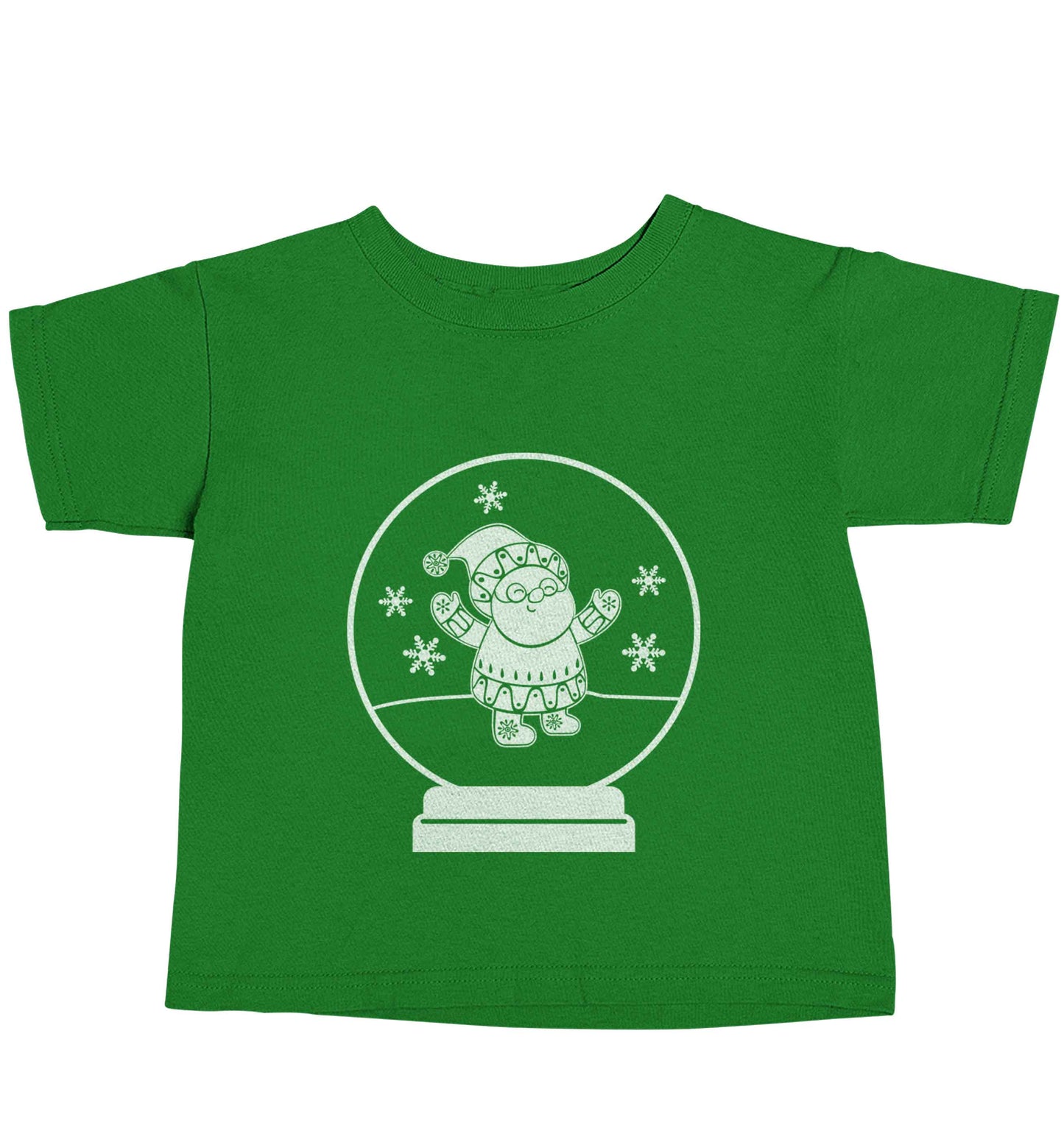 Santa snowglobe green baby toddler Tshirt 2 Years