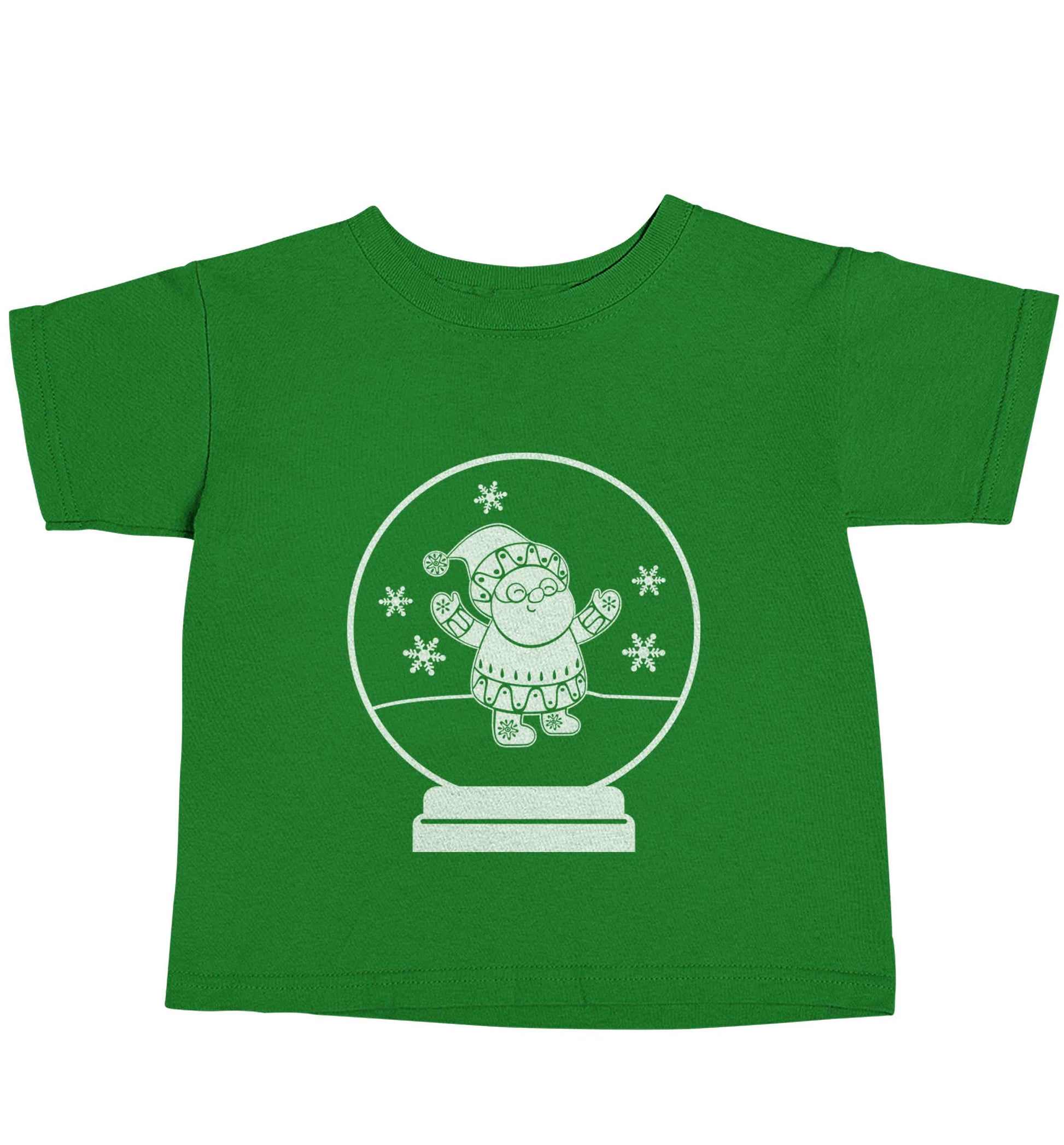 Santa snowglobe green baby toddler Tshirt 2 Years