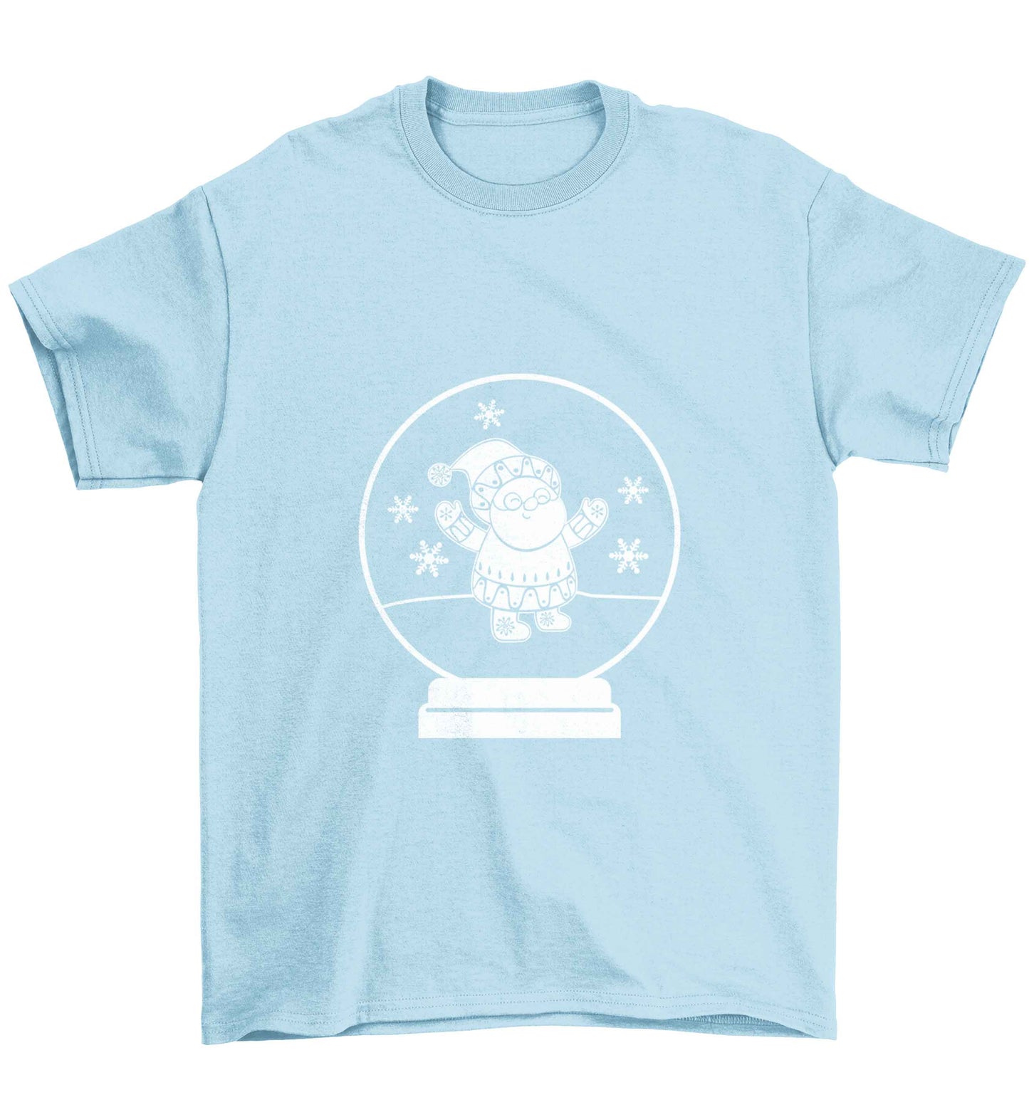 Santa snowglobe Children's light blue Tshirt 12-13 Years