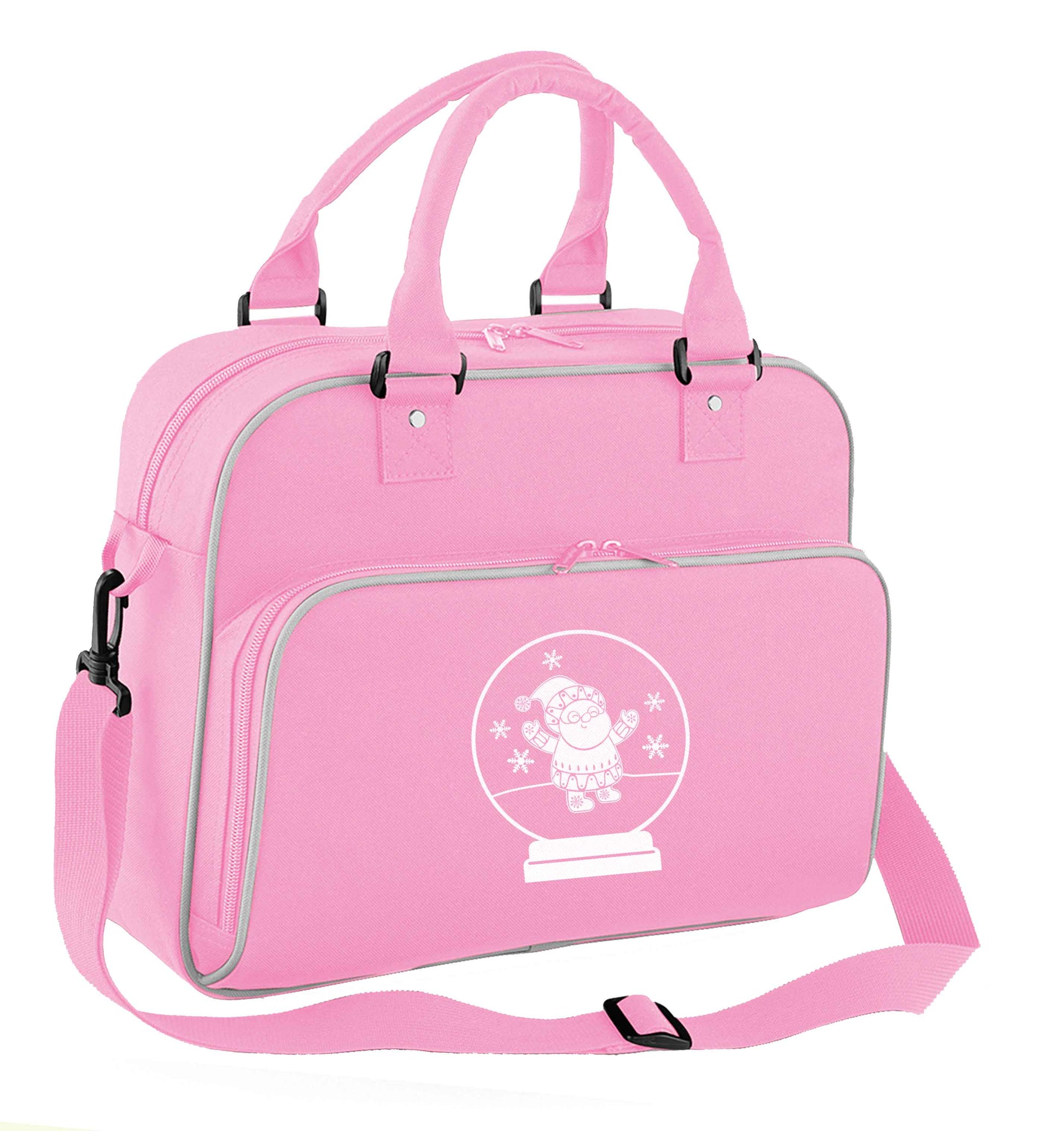 Santa snowglobe children's dance bag baby pink