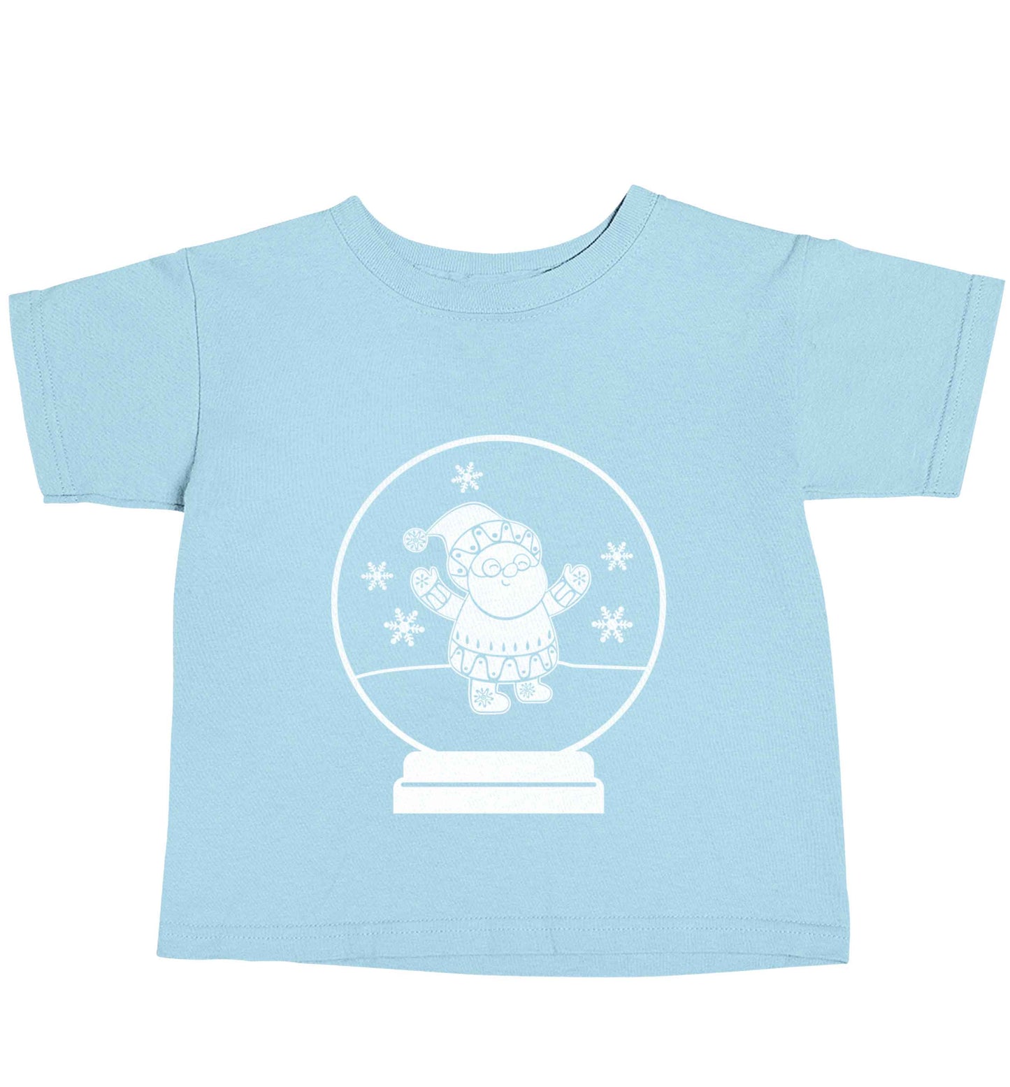 Santa snowglobe light blue baby toddler Tshirt 2 Years