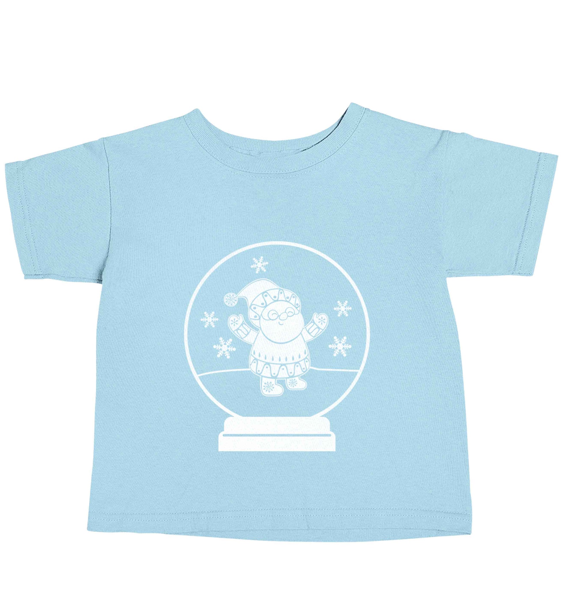 Santa snowglobe light blue baby toddler Tshirt 2 Years