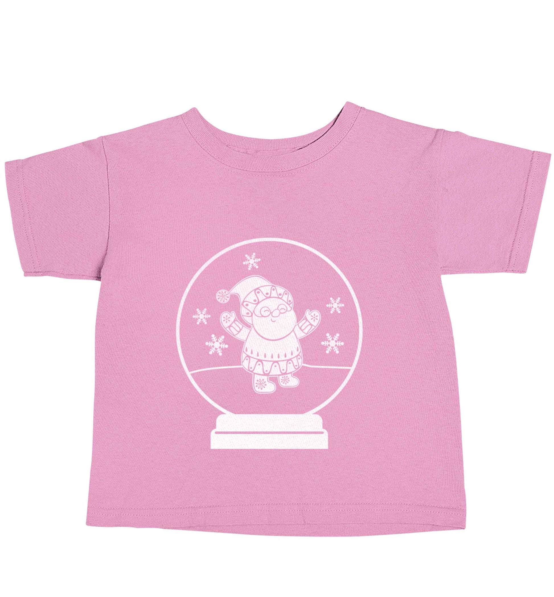Santa snowglobe light pink baby toddler Tshirt 2 Years