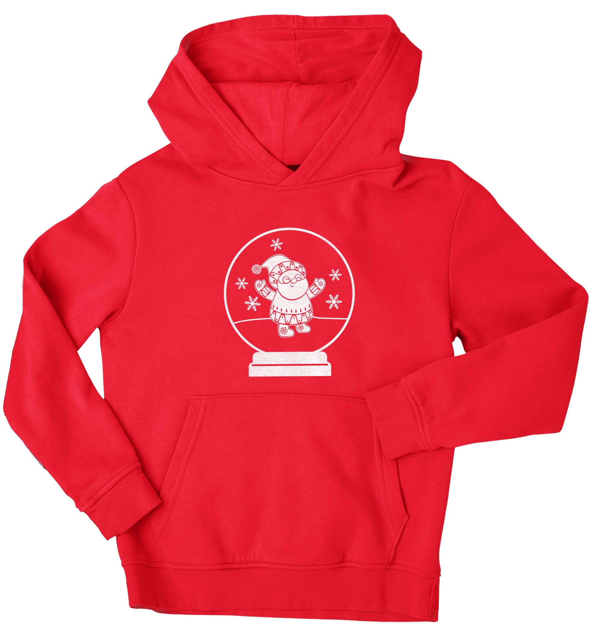 Santa snowglobe children's red hoodie 12-13 Years