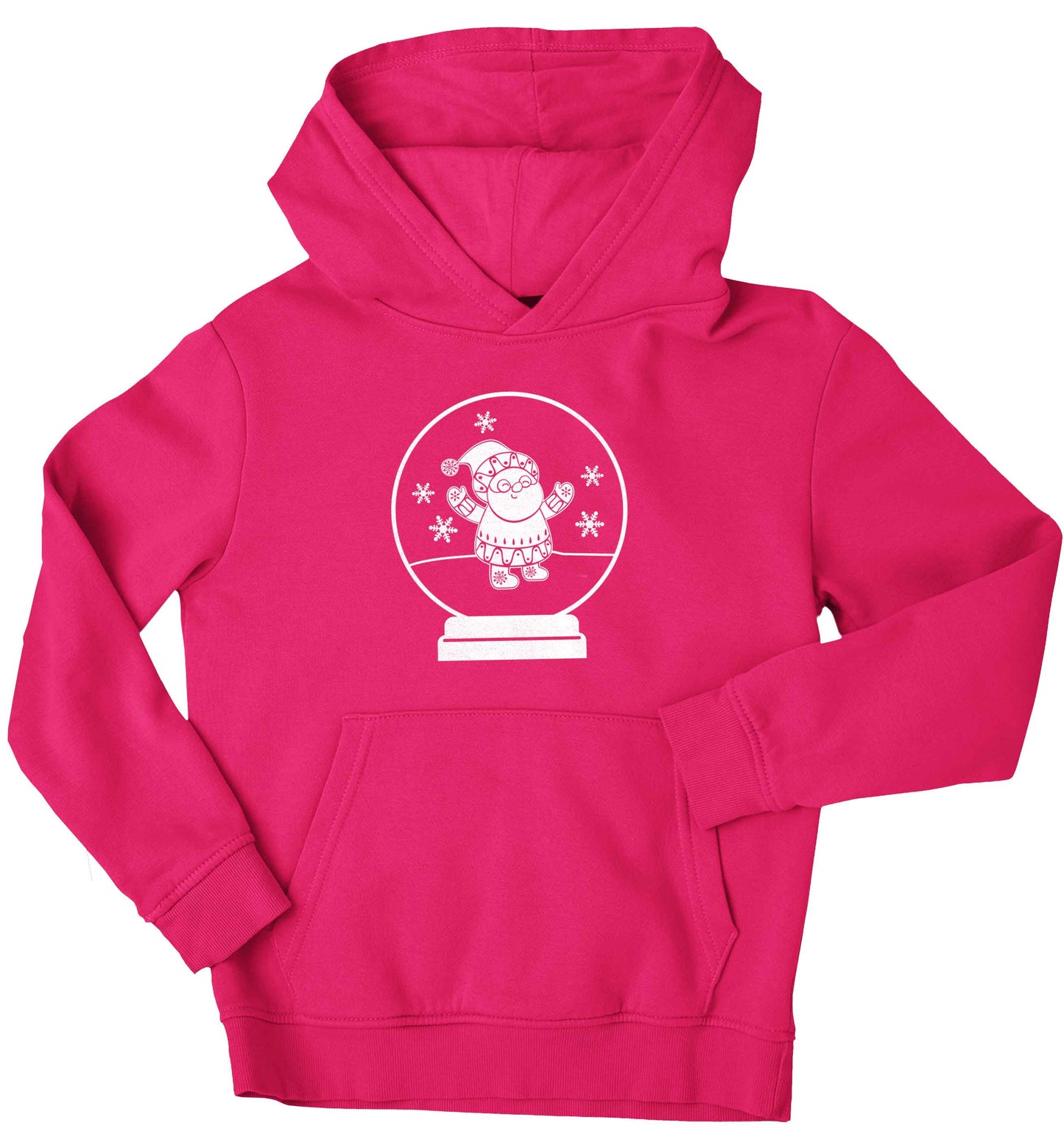 Santa snowglobe children's pink hoodie 12-13 Years