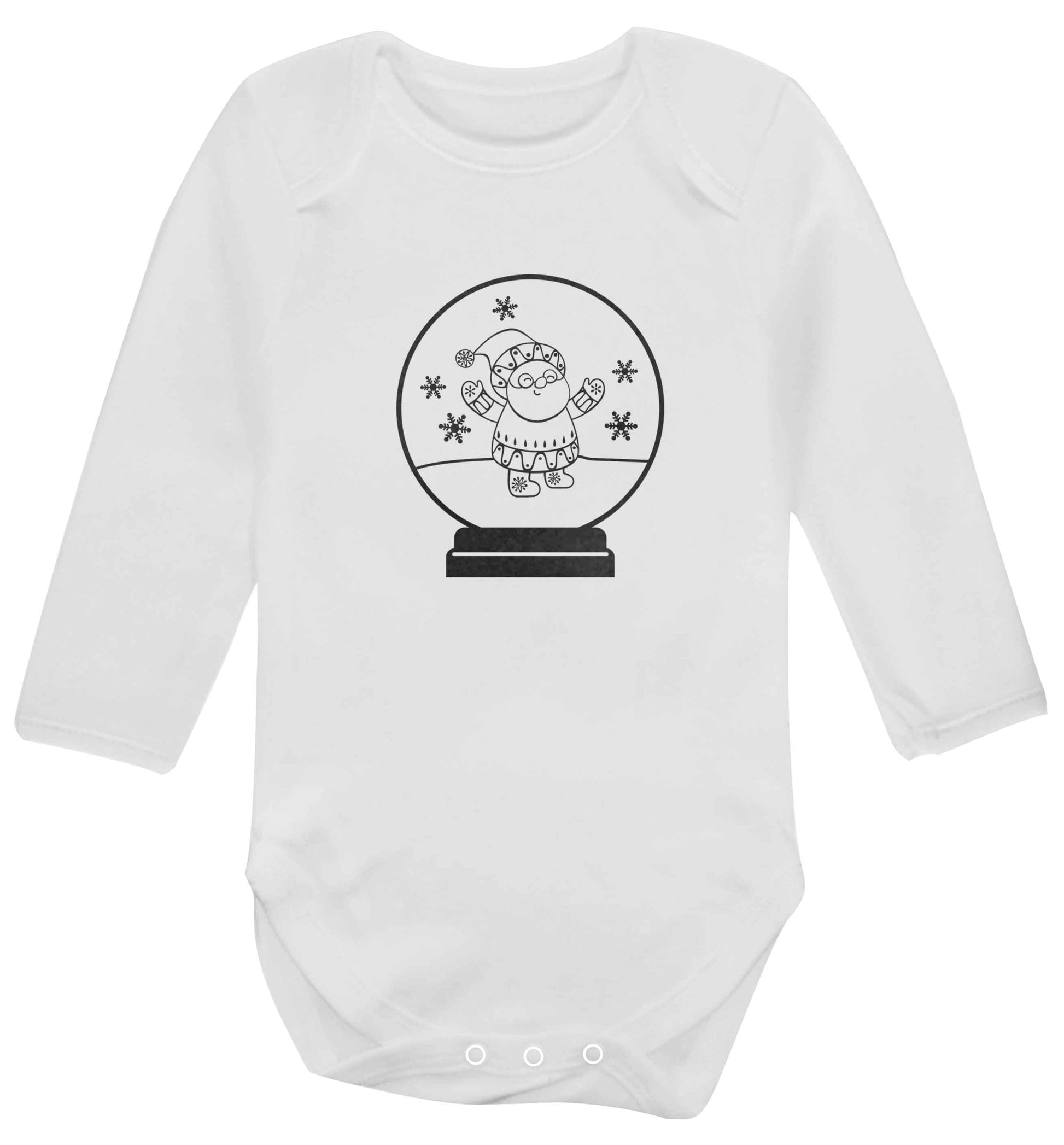 Santa snowglobe baby vest long sleeved white 6-12 months