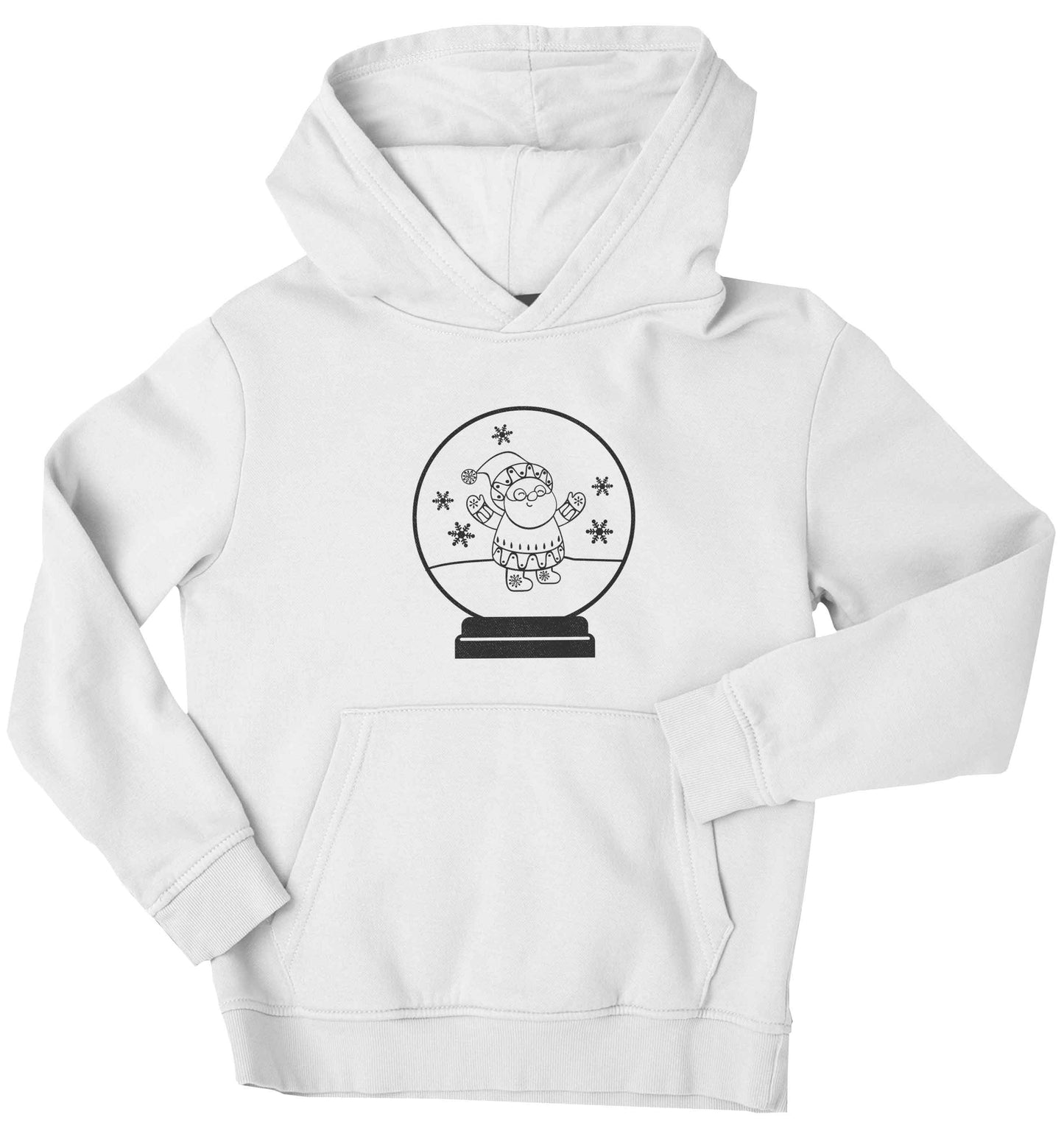 Santa snowglobe children's white hoodie 12-13 Years