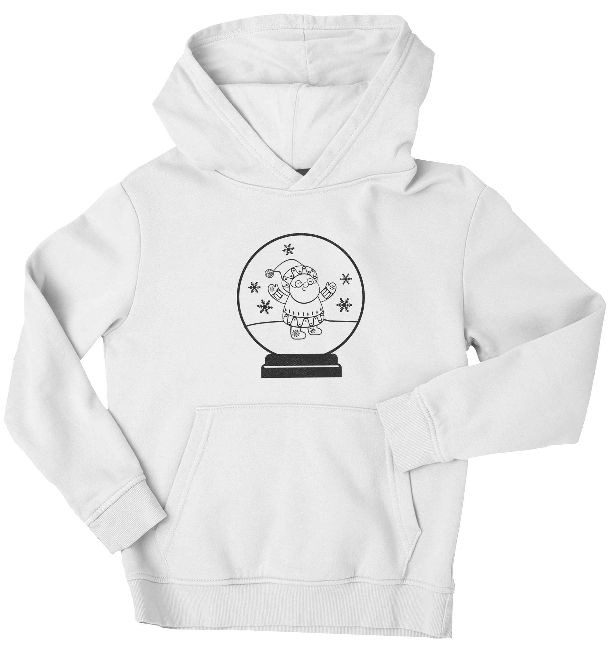 Santa snowglobe children's white hoodie 12-13 Years