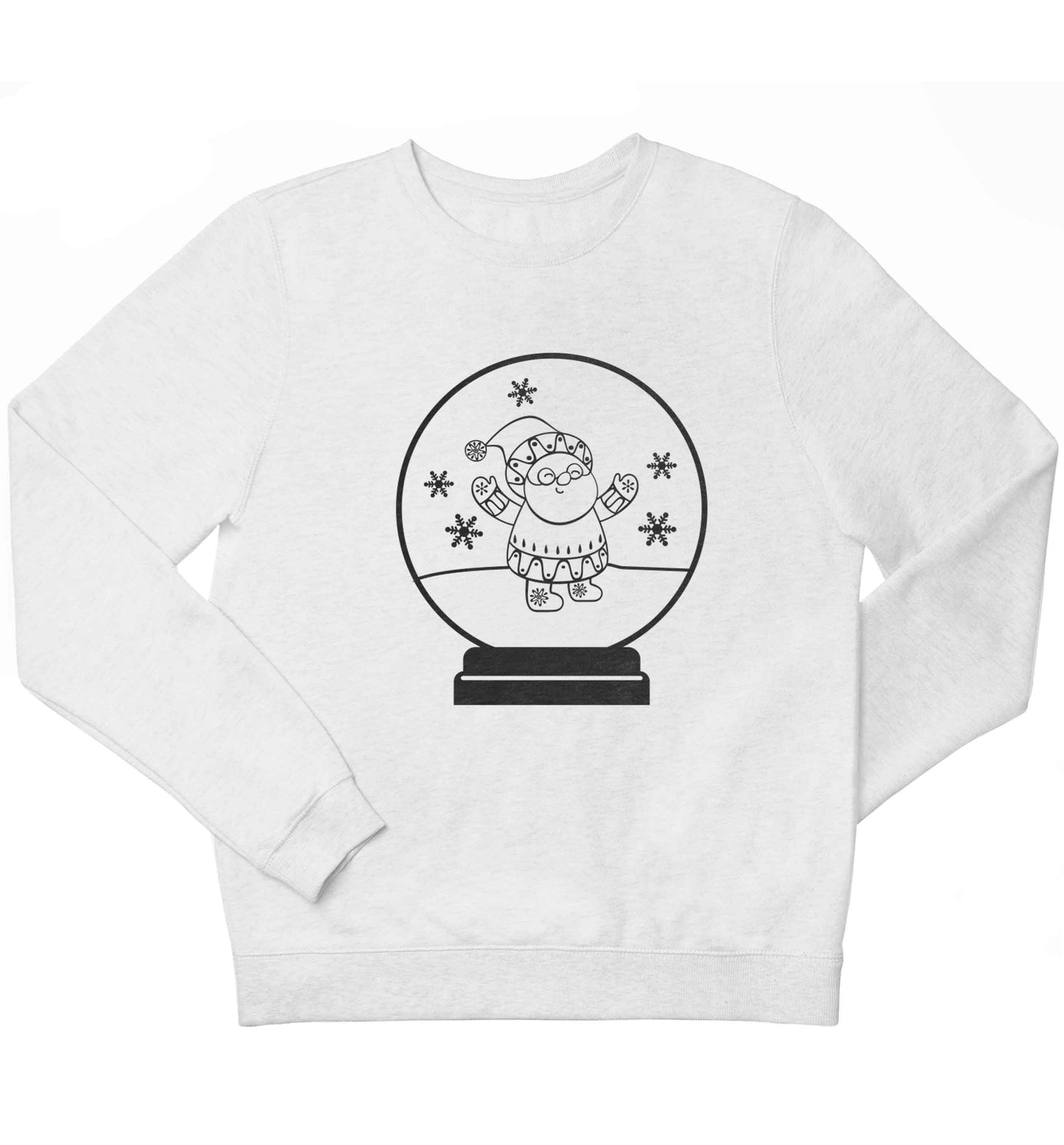 Santa snowglobe children's white sweater 12-13 Years