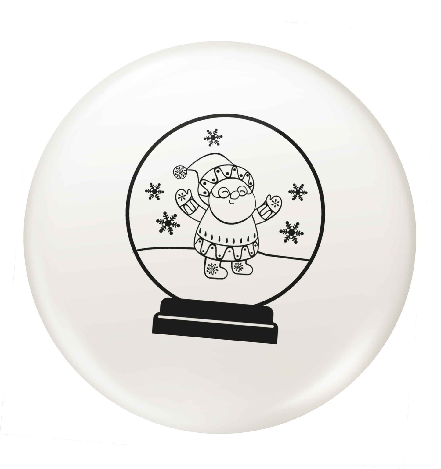 Santa snowglobe small 25mm Pin badge