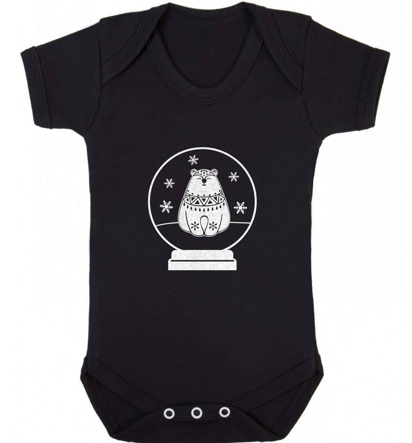 Polar Bear Snowglobe baby vest black 18-24 months
