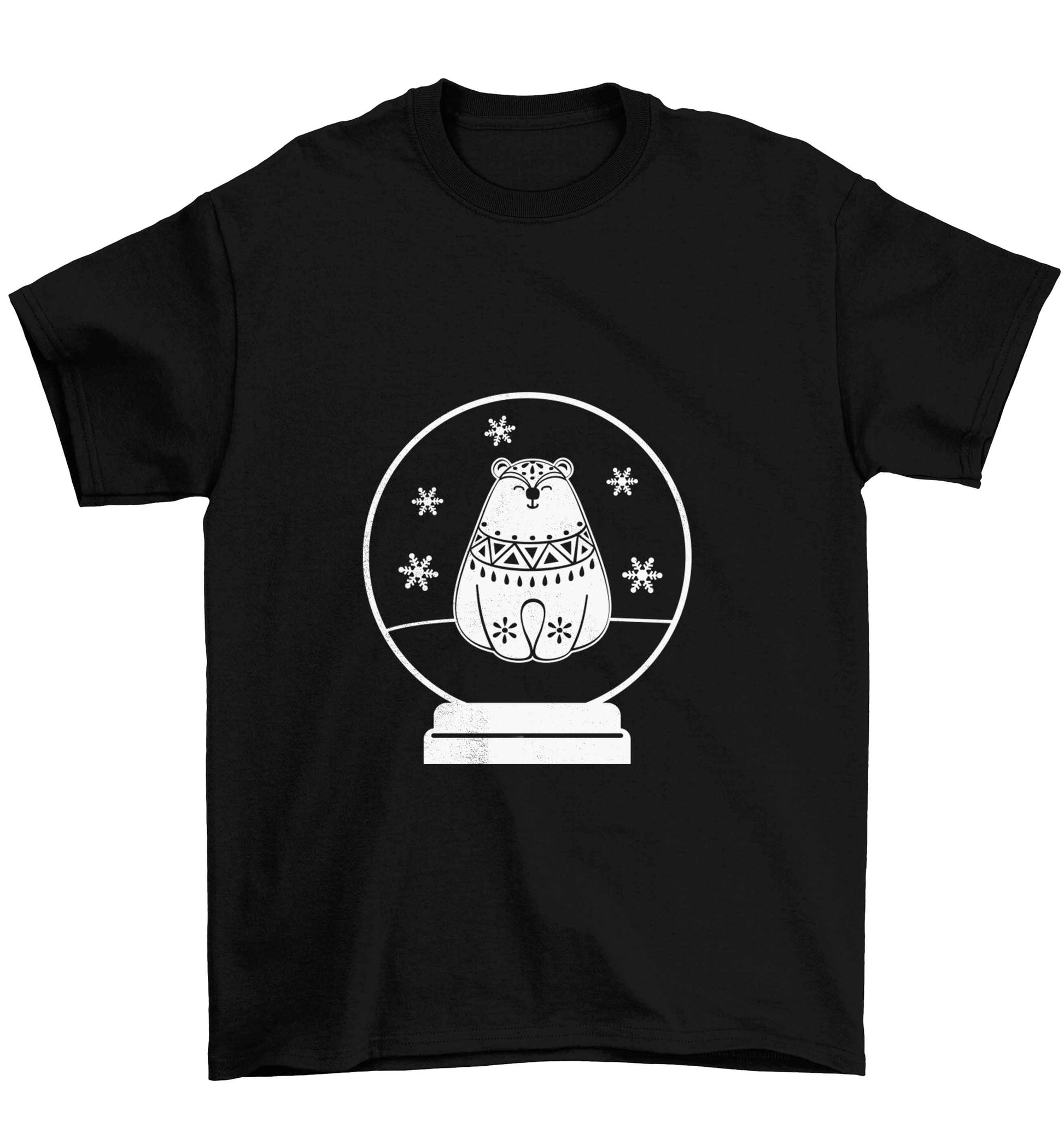 Polar Bear Snowglobe Children's black Tshirt 12-13 Years