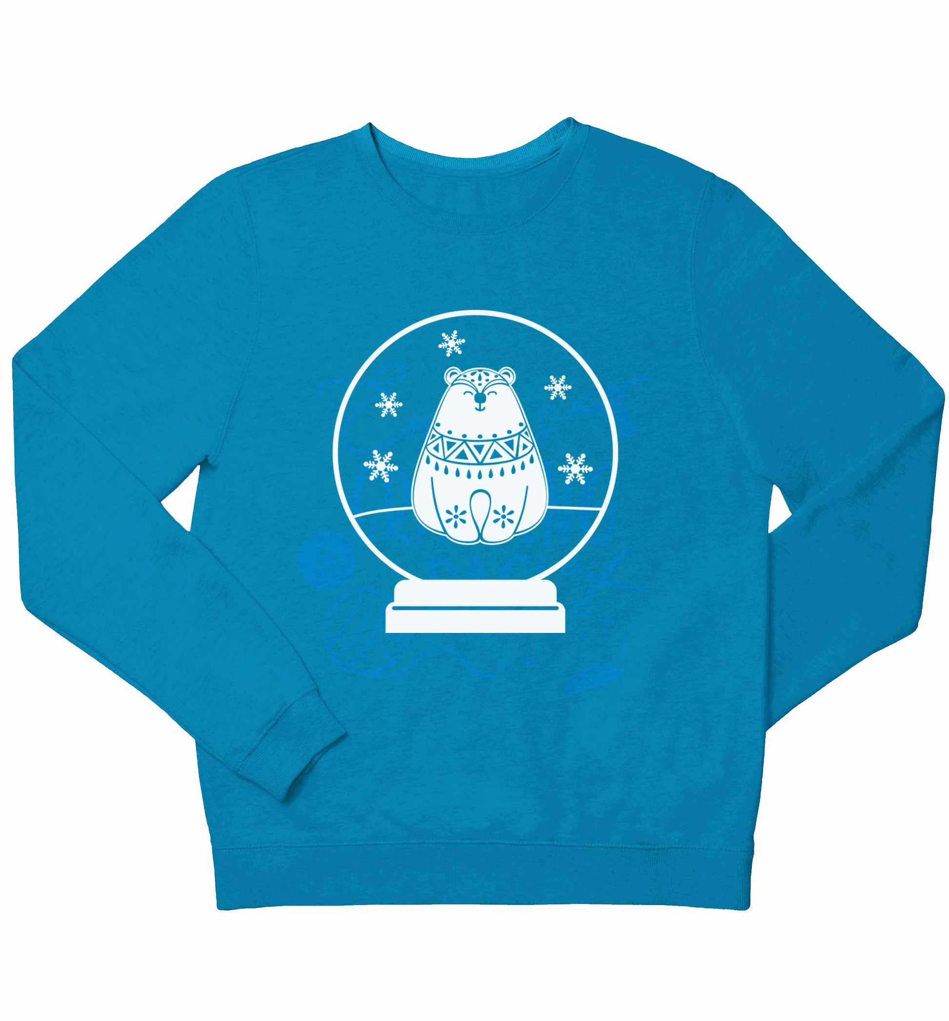 Polar Bear Snowglobe children's blue sweater 12-13 Years