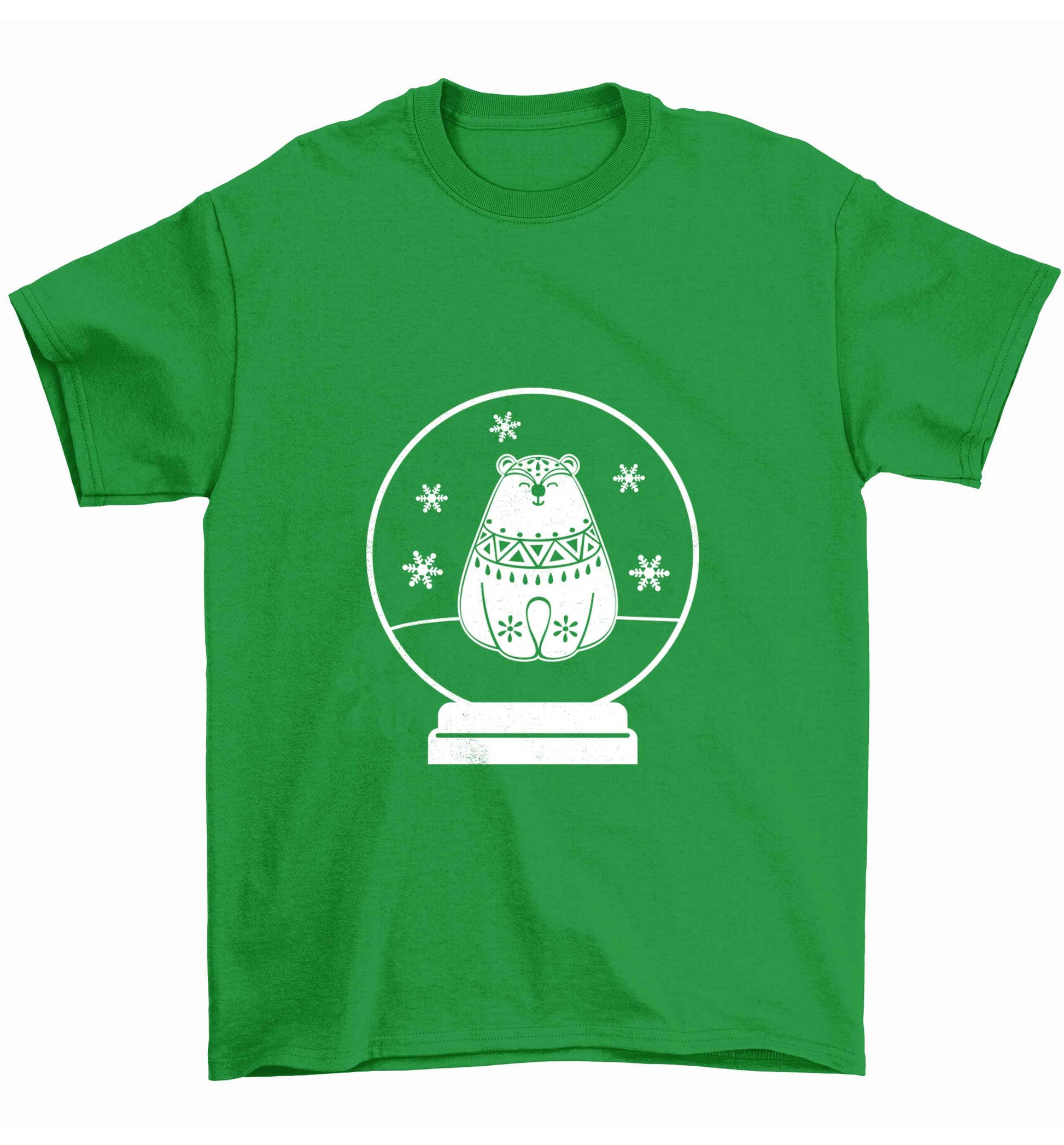 Polar Bear Snowglobe Children's green Tshirt 12-13 Years