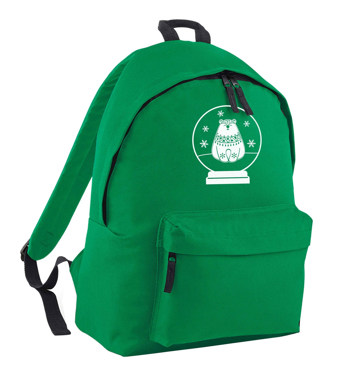 Polar Bear Snowglobe green adults backpack