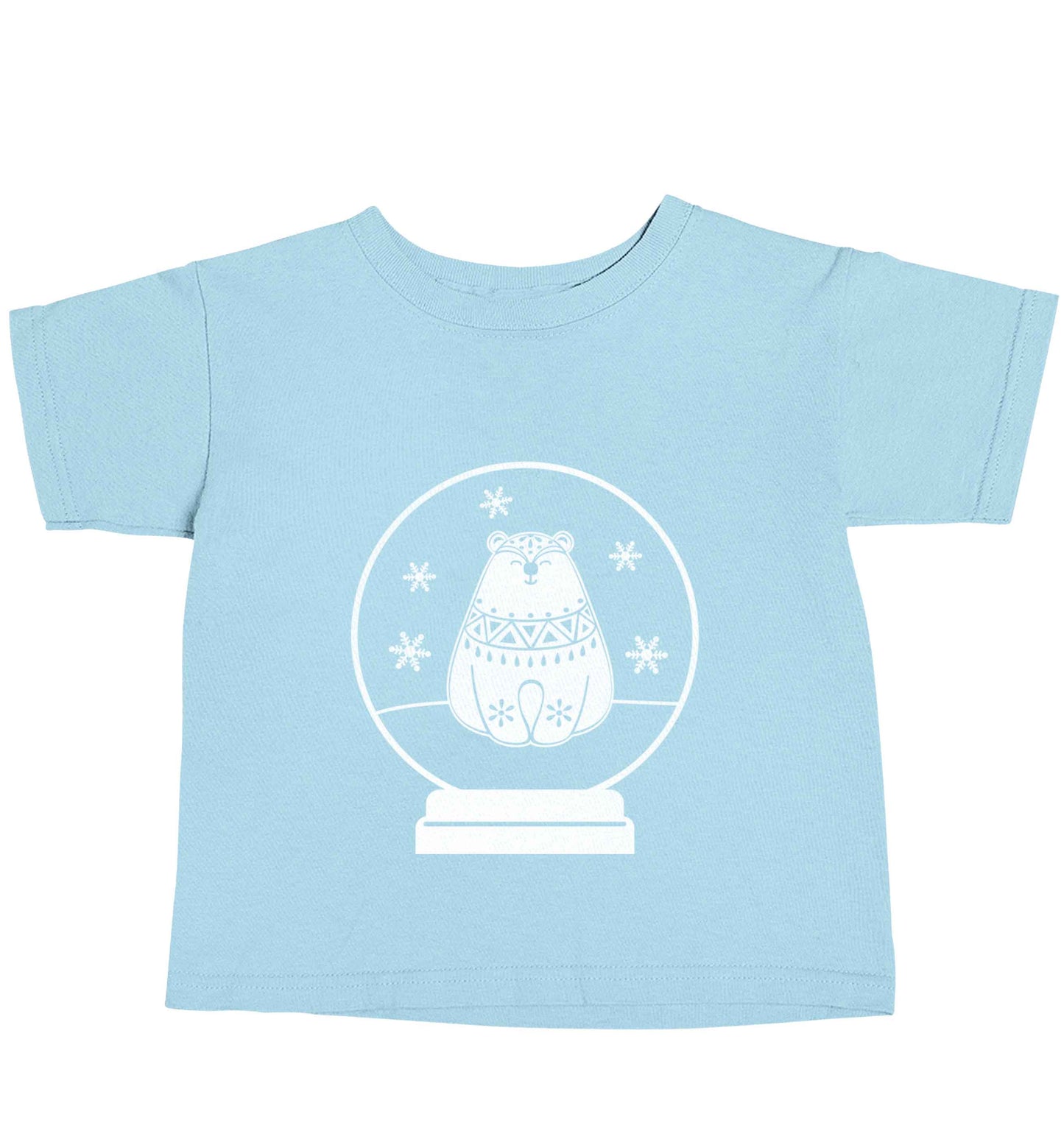 Polar Bear Snowglobe light blue baby toddler Tshirt 2 Years