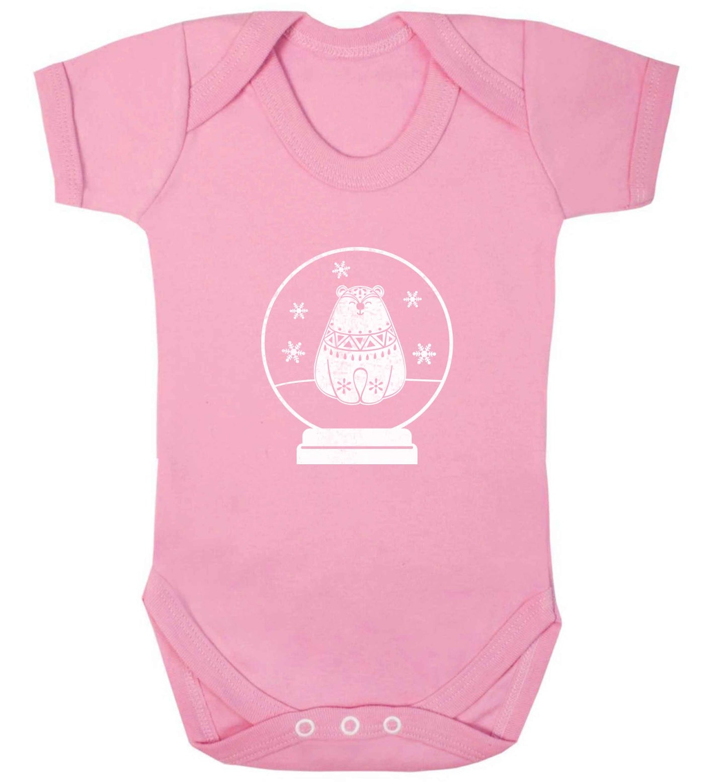 Polar Bear Snowglobe baby vest pale pink 18-24 months